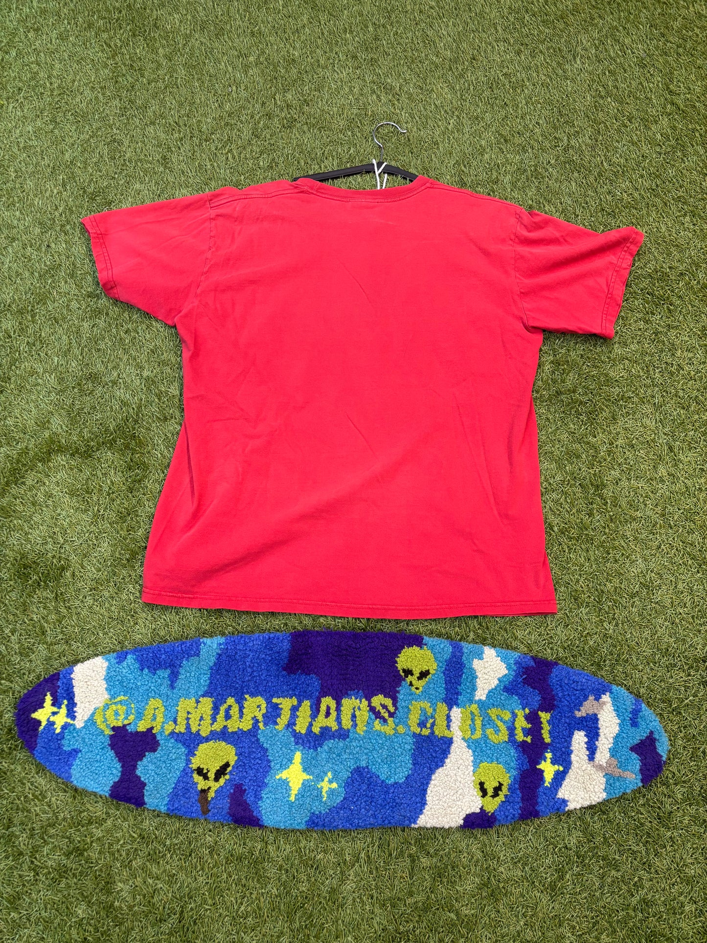 Vintage Red Nike Plain Tee With Embroidered logo