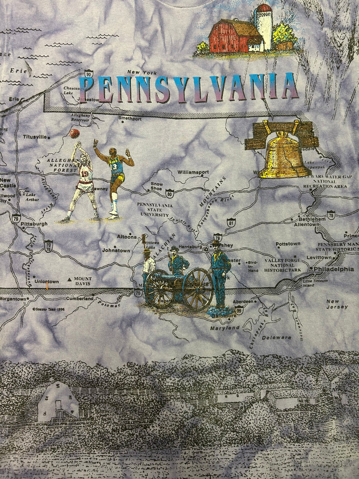 Vintage AOP Pennsylvania Map Tee