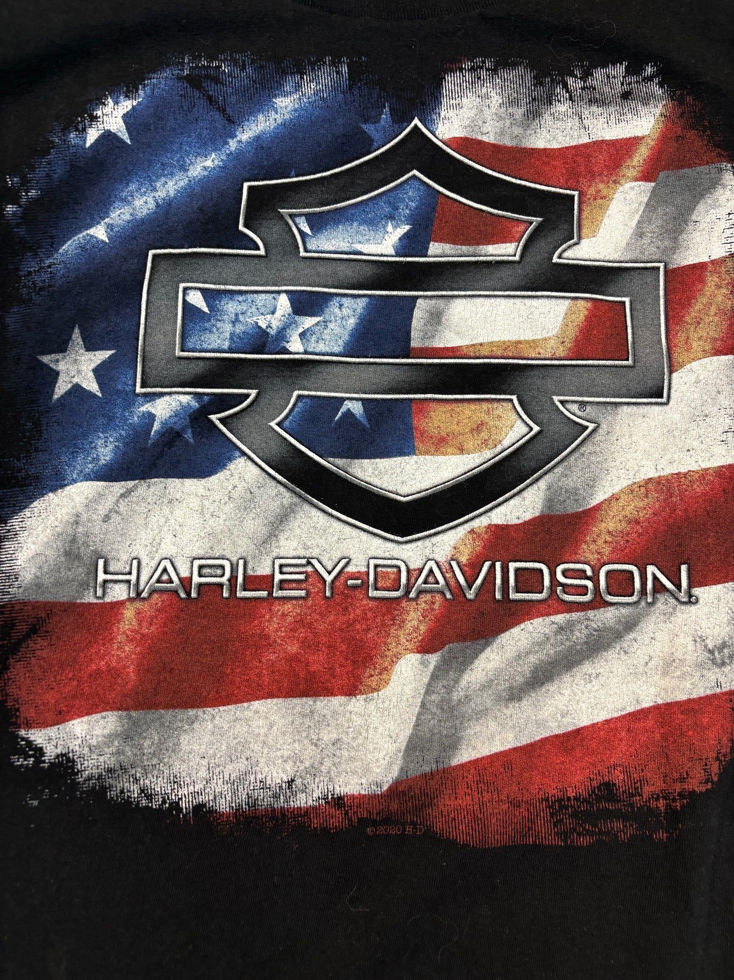 Harley Davidson Tee American Flag Graphic