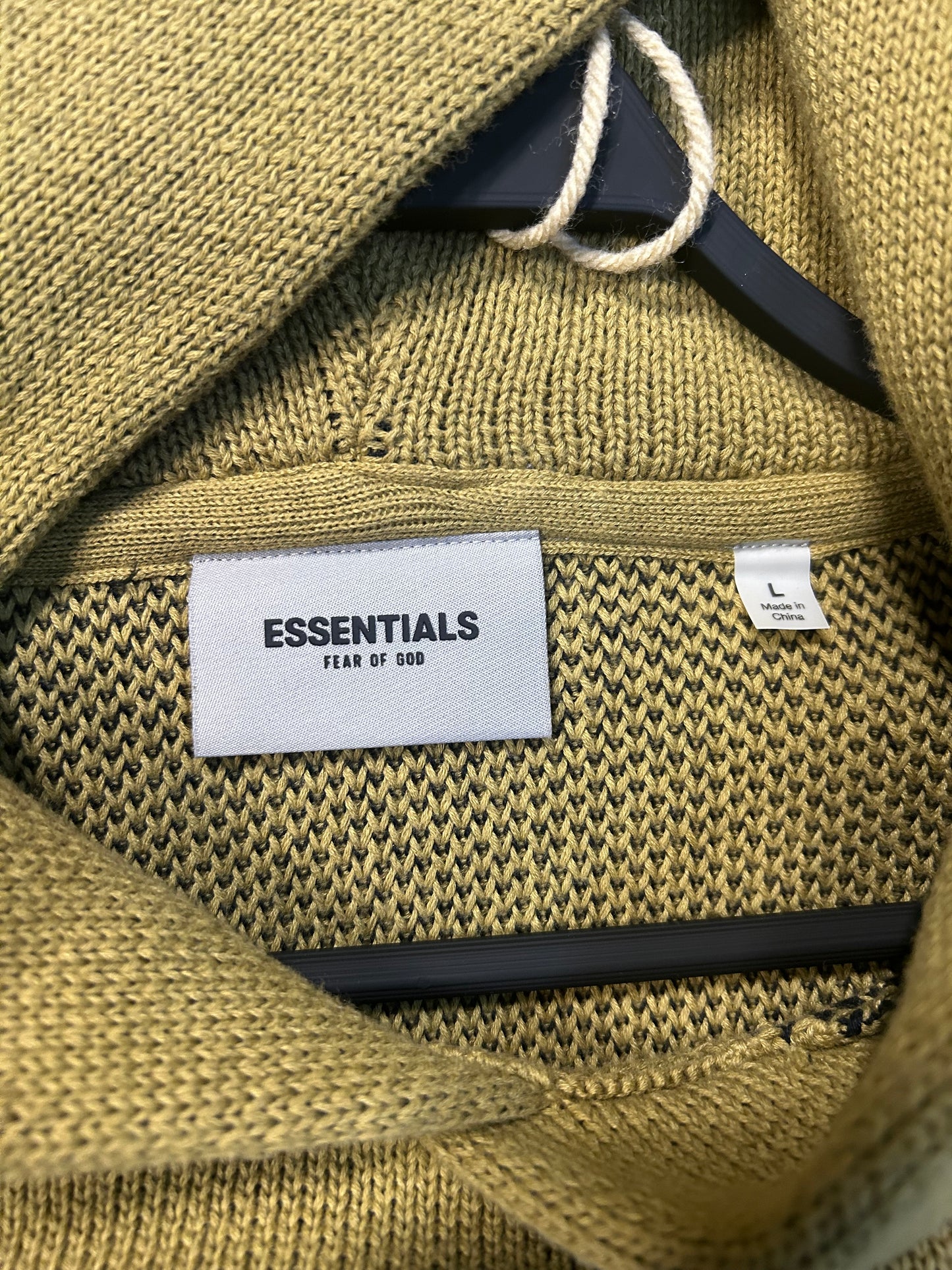 Fear Of God Essentials Tan Knitted Sweater Hoodie