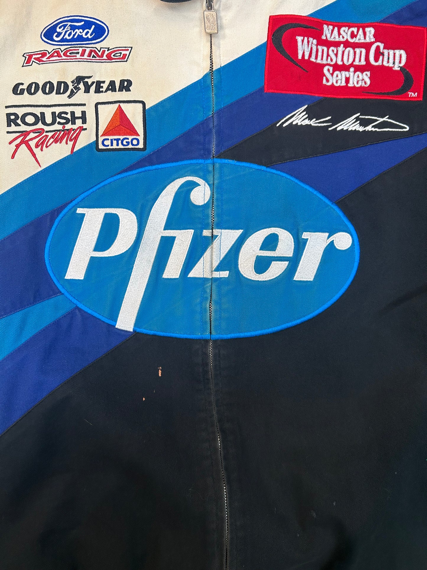 Vintage Mark Martin Pfizer NASCAR Racing Jacket