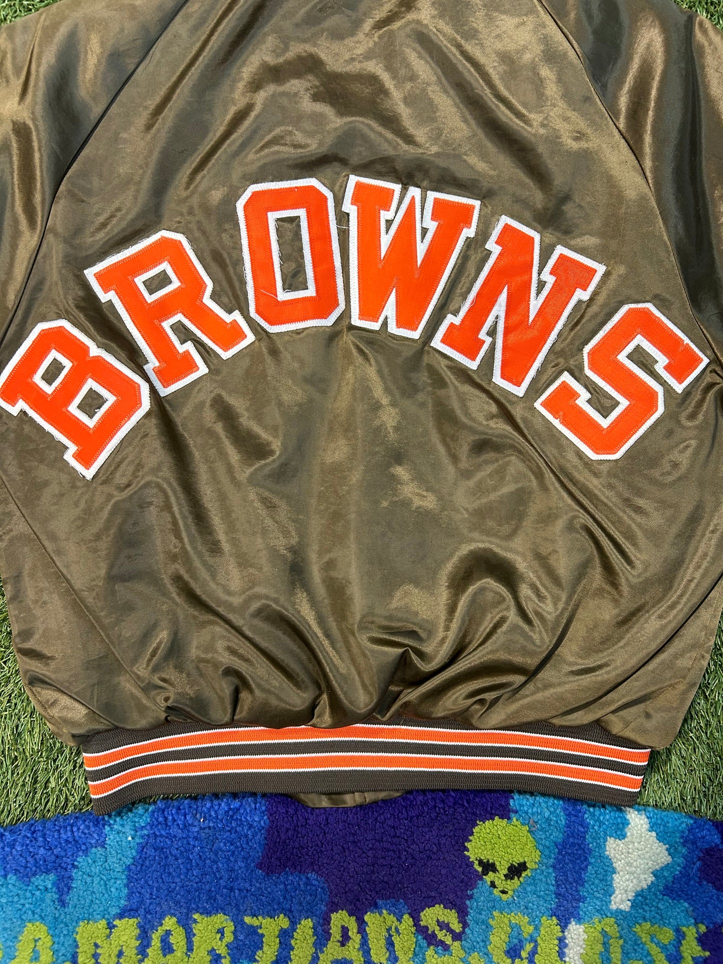 Vintage 80s Locker Line Brand Cleveland Browns Bomber Jacket