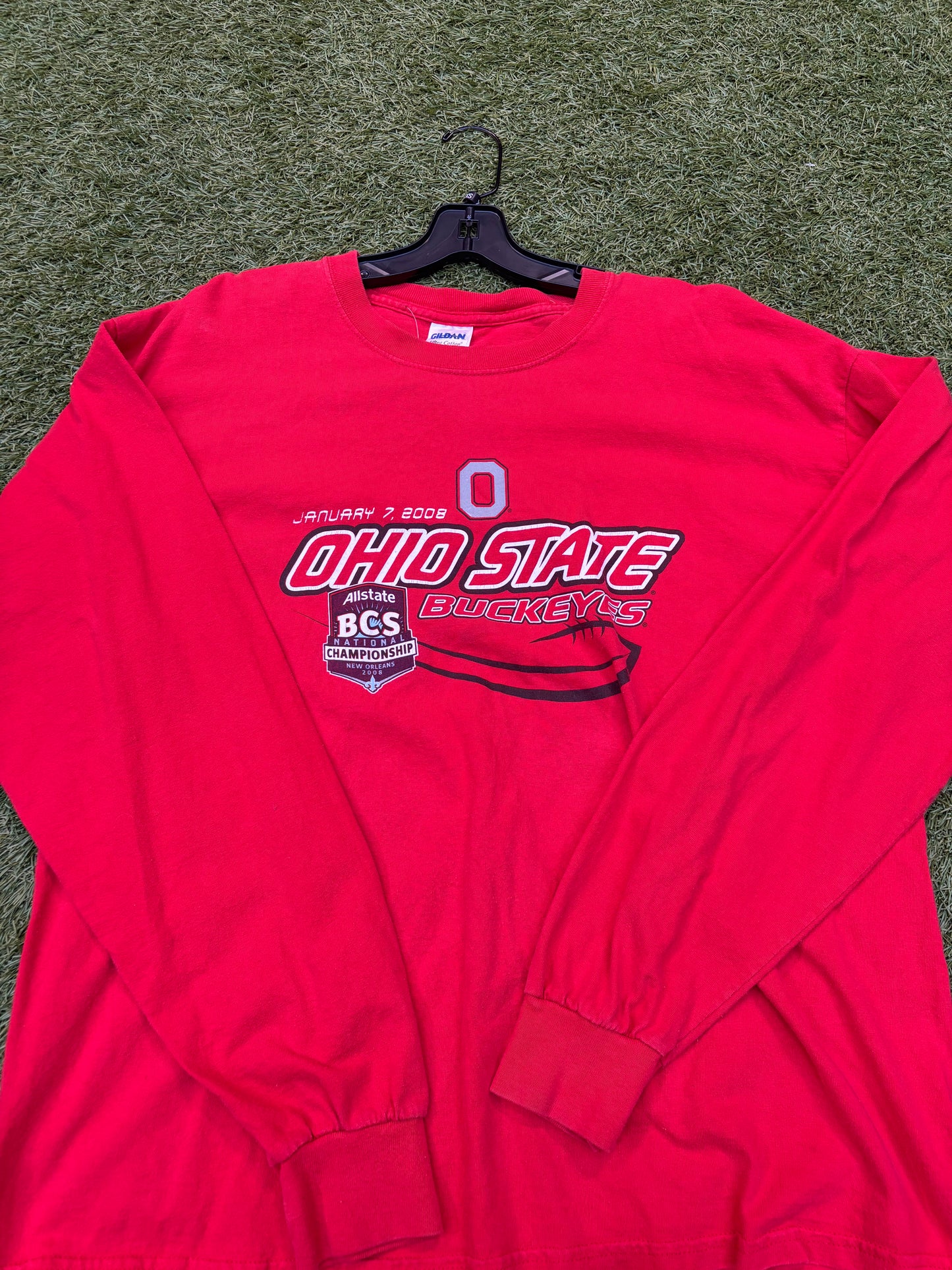 Red Ohio State Buckeye National Championship New Orleans 2008 Long Sleeve Tee
