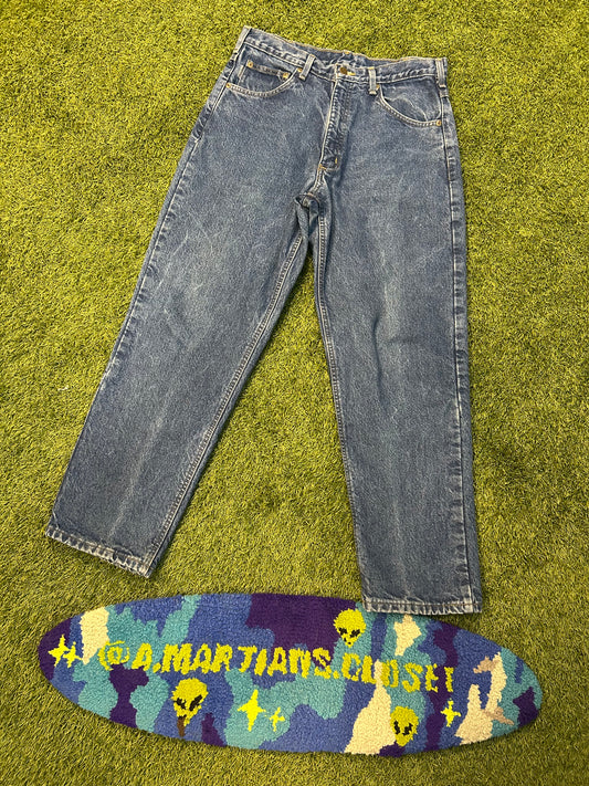 Vintage Carhartt B21 DST Flannel Lined Dark Blue Jeans