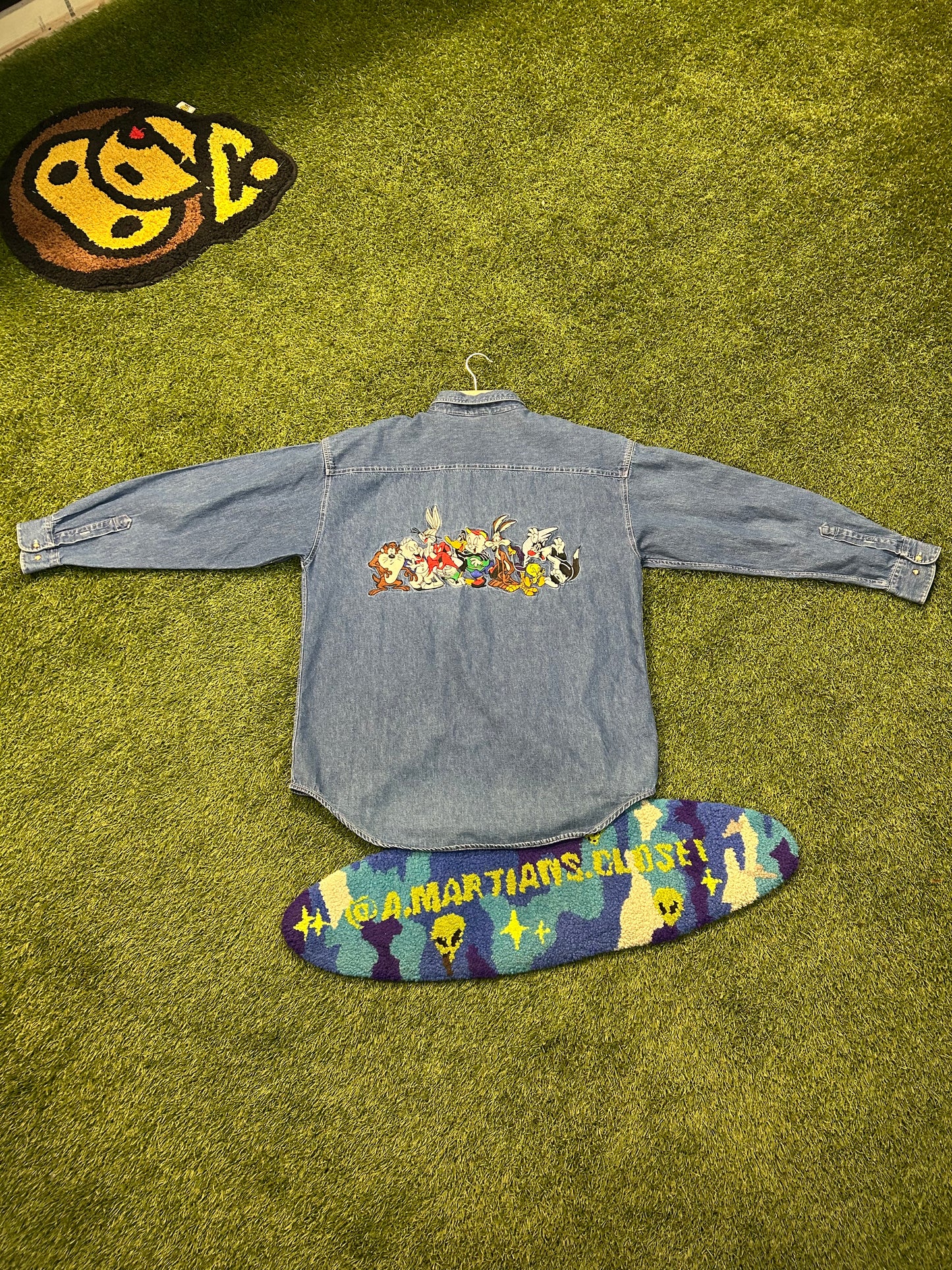 Vintage 1992 Acme Clothing Co. Looney Tunes Crew Denim Button Down