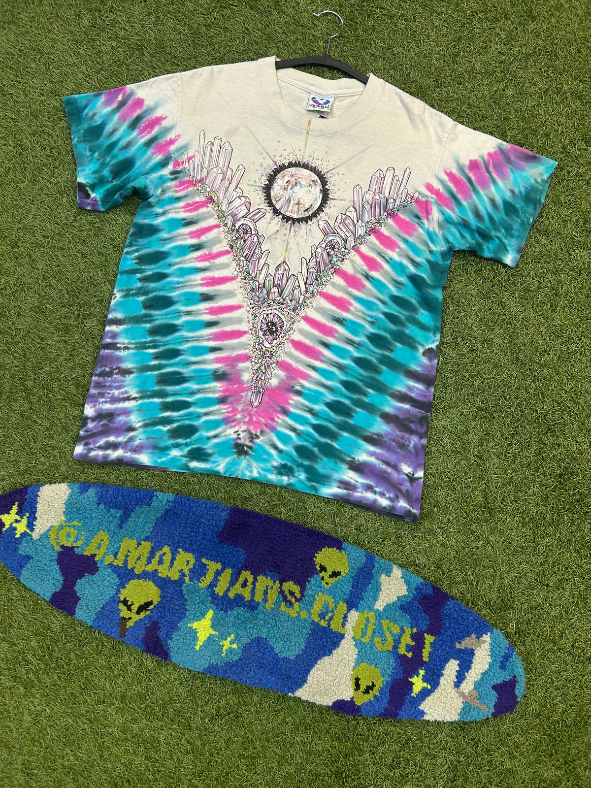 Vintage 90s Liquid Blue Crystals Tee