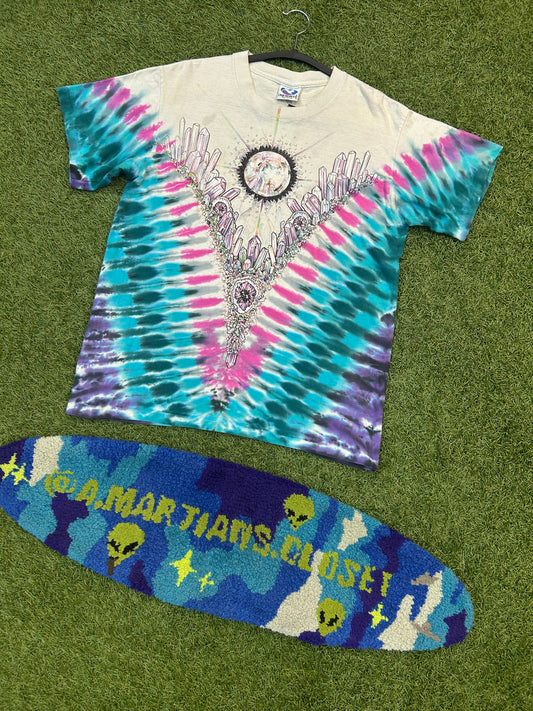 Vintage 90s Liquid Blue Crystals Tee