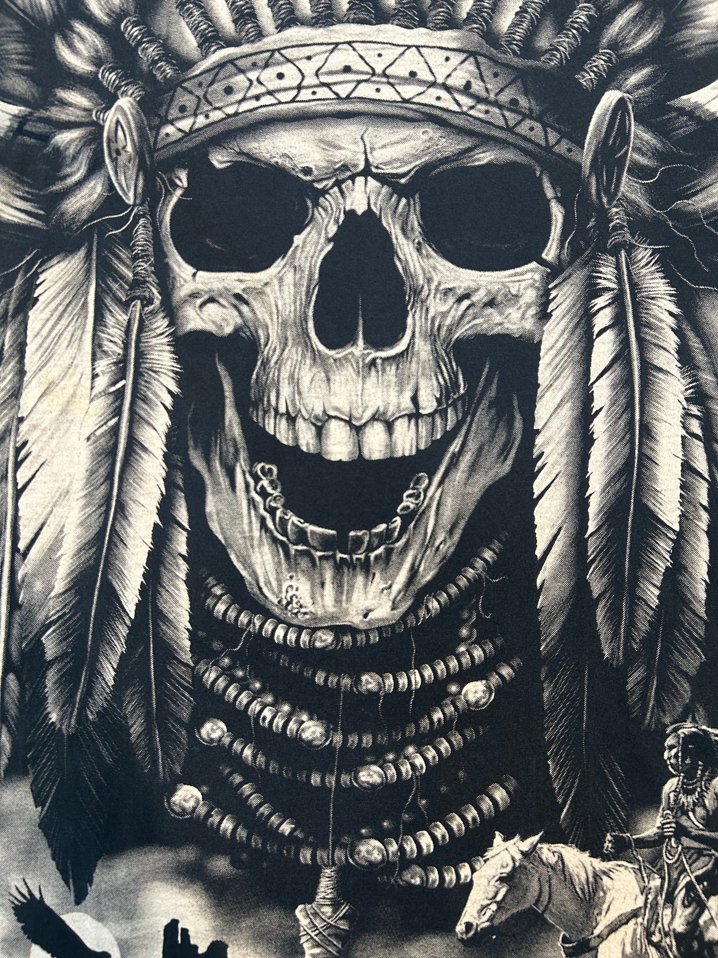 Y2K Native American Chief Skull Warrior Tee