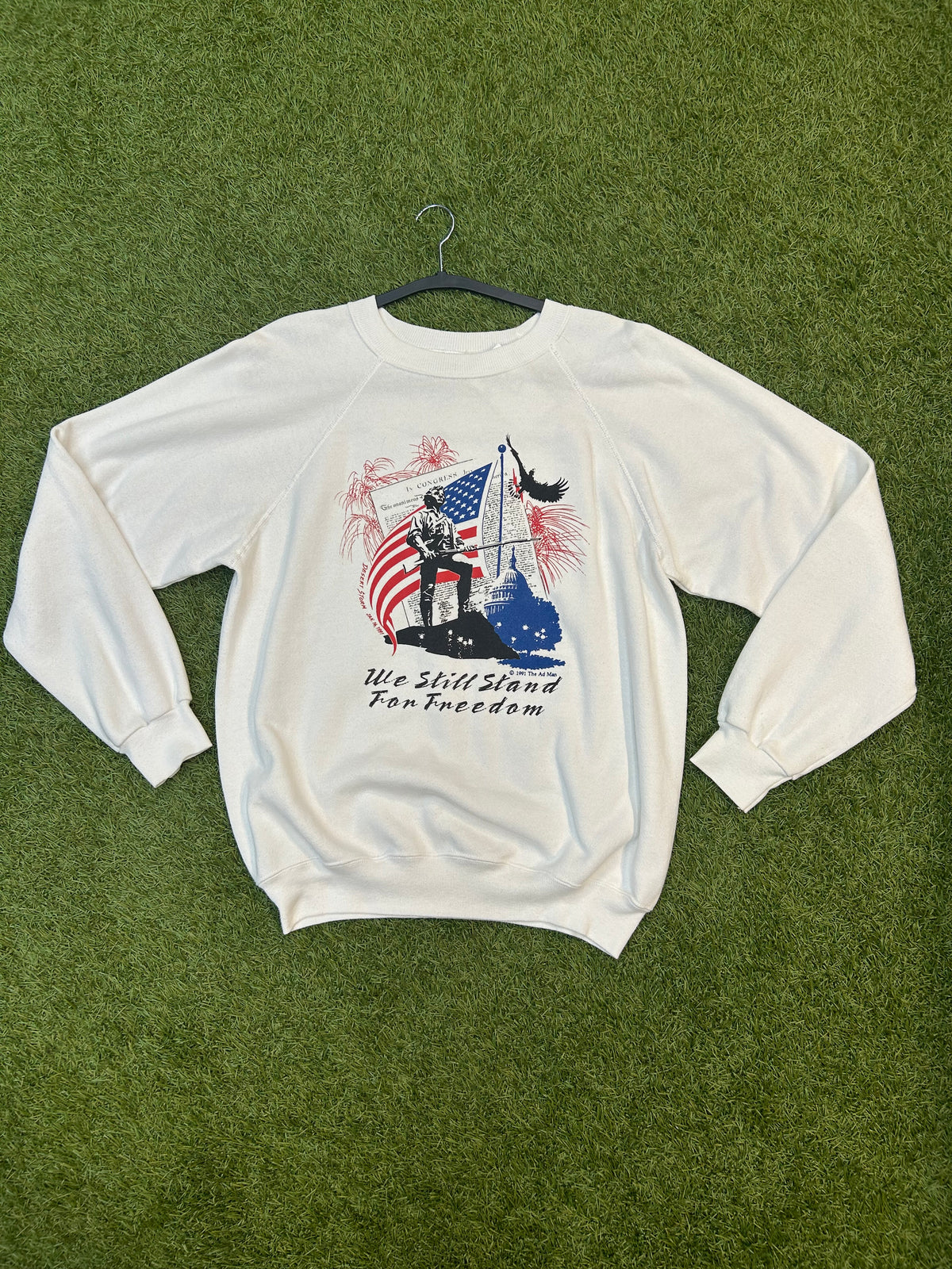 Vintage 1991 The Ad Man We Still Stand For Freedom Crewneck