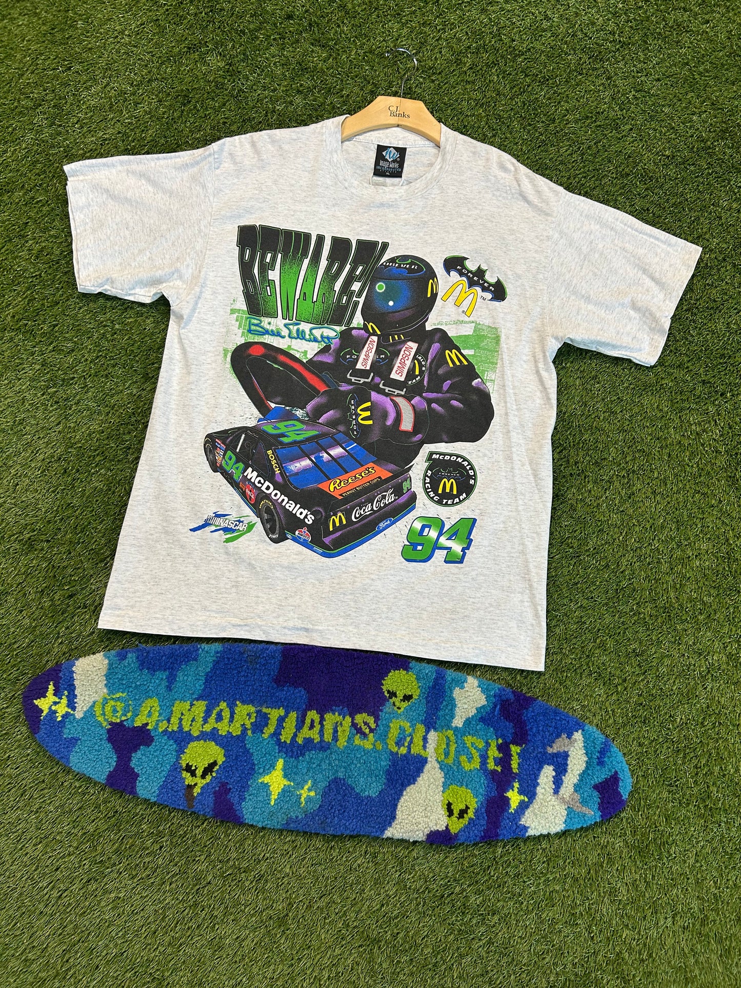 Vintage 1995 Bill Elliot Beware #94 X Batman Forever NASCAR Tee