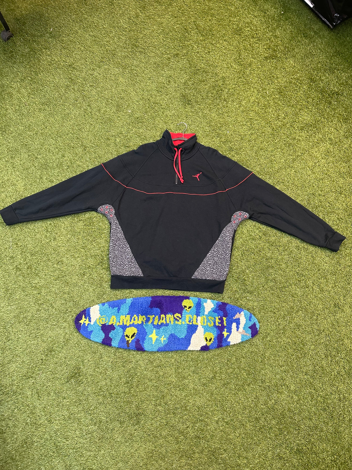 Y2K Jordan HalfZip Jacket Black W/Cement 3M Side