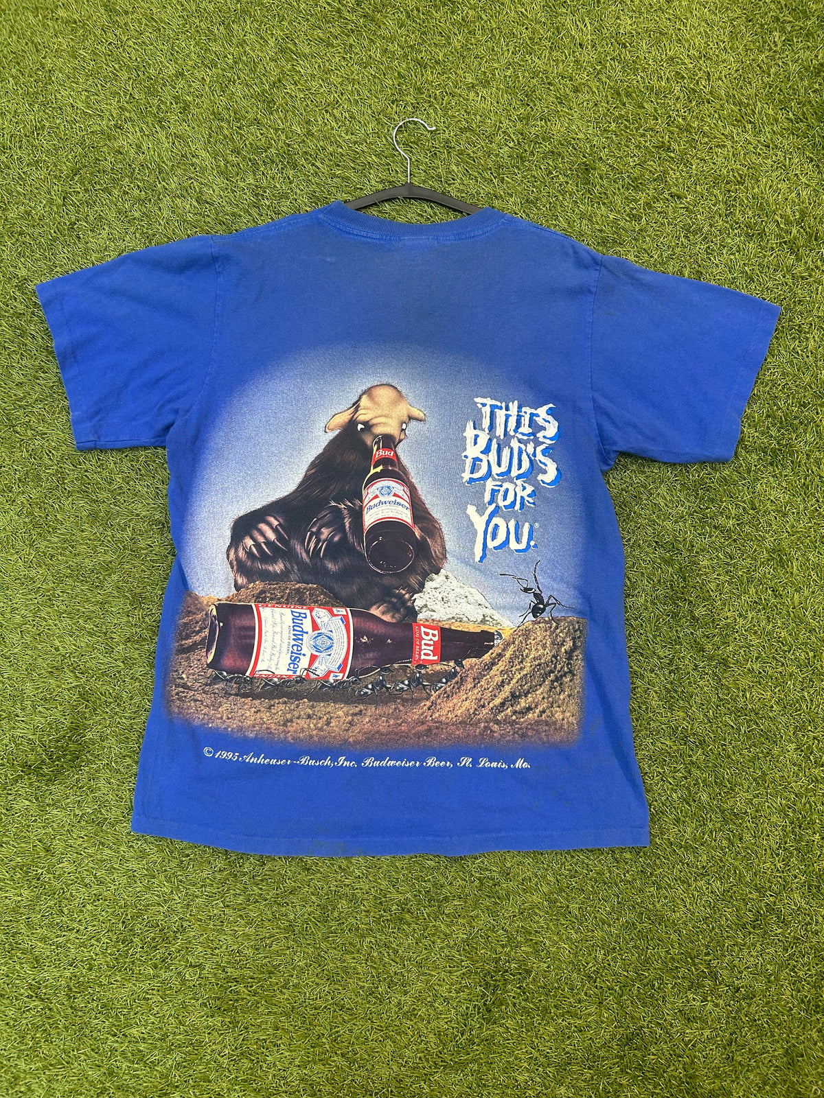 Vintage 1995 Bud Light King Of Beers Ant Eater Promo Tee