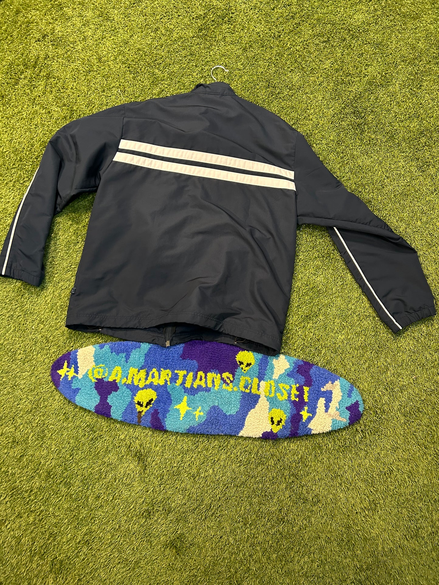 Y2K Nike Track Jacket Double Stripe Across The Middle