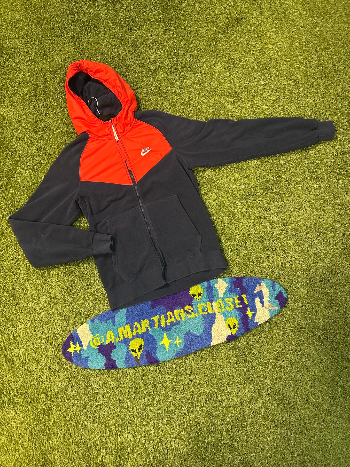 Y2K Orange & Blue Nike Sweater Jacket