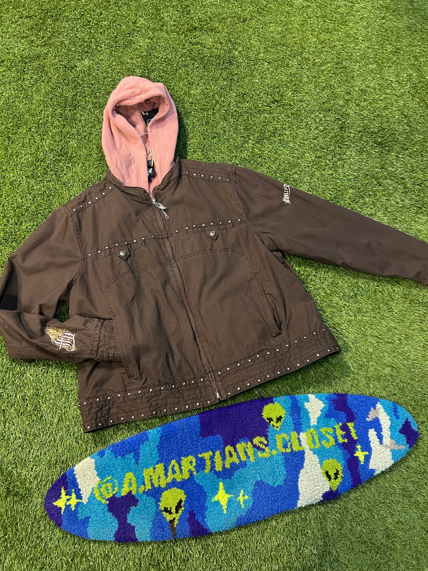 Vintage 90s Harley Davidson Pink Under Hoodie Women’s Jacket