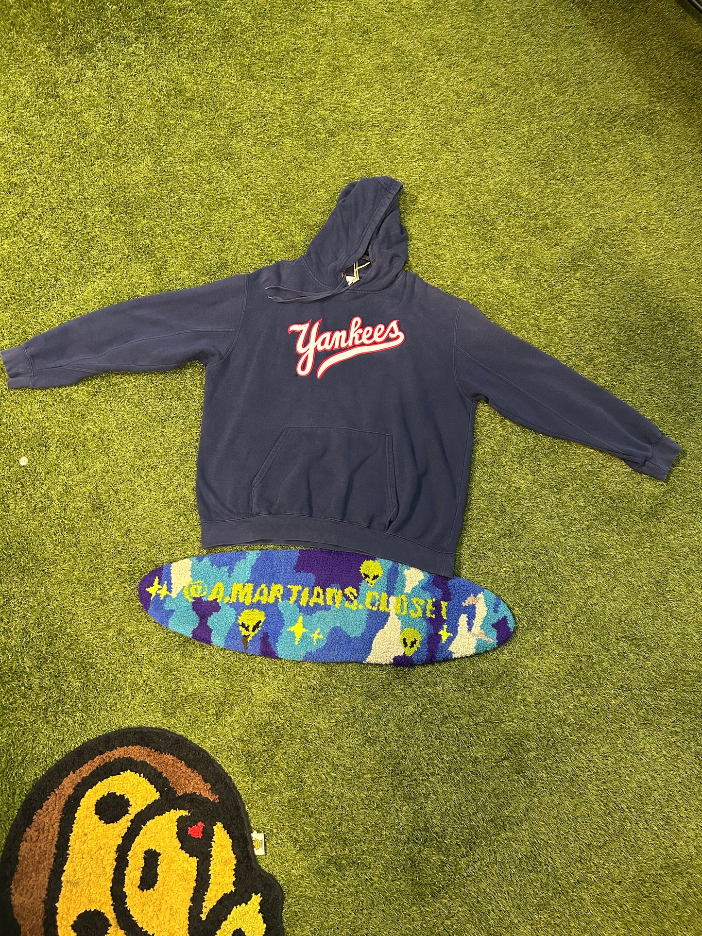 Y2K Majestic New York Yankees Blue Hoodie