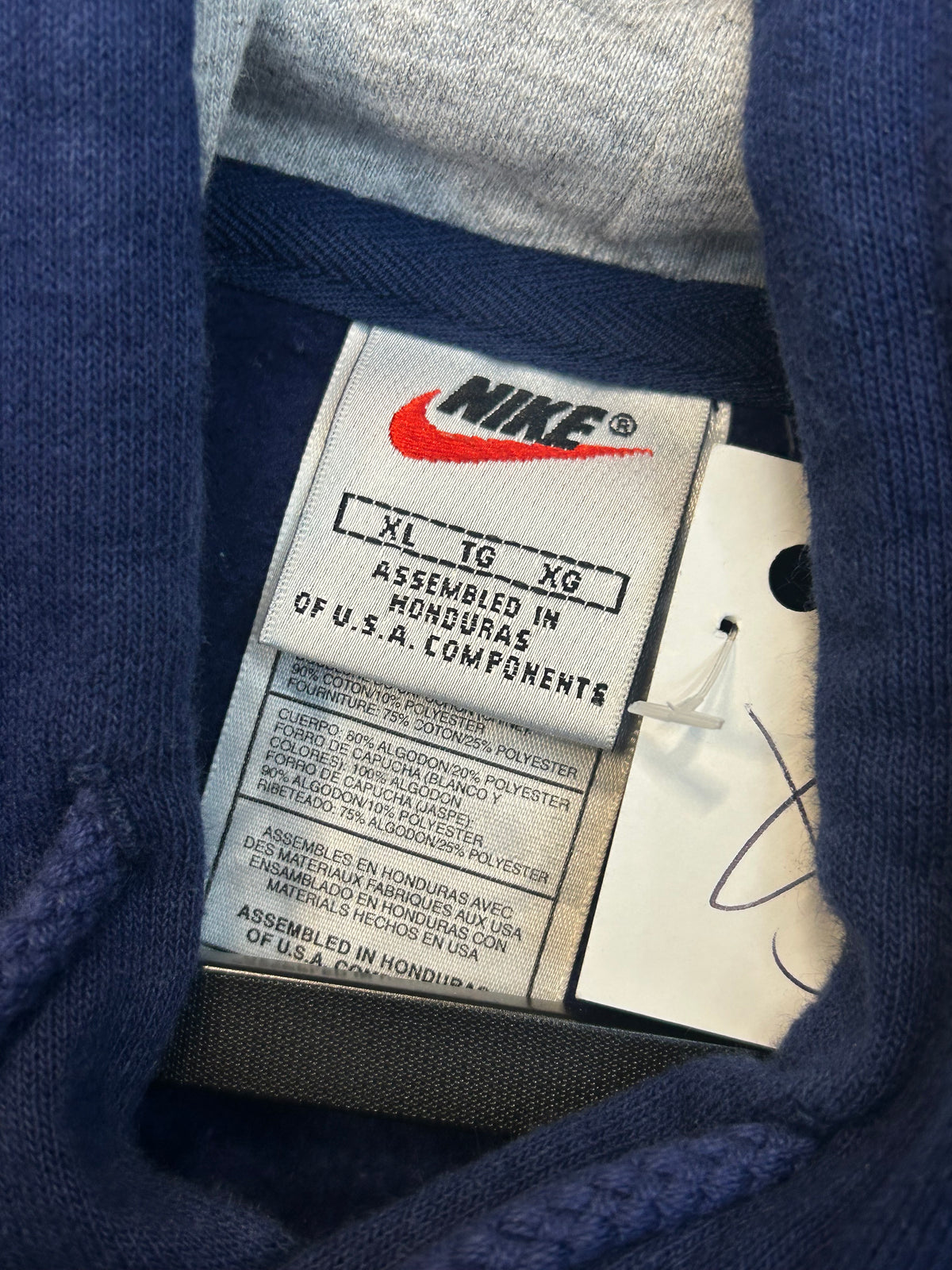 Vintage Nike Center Big Logo Navy Hoodie