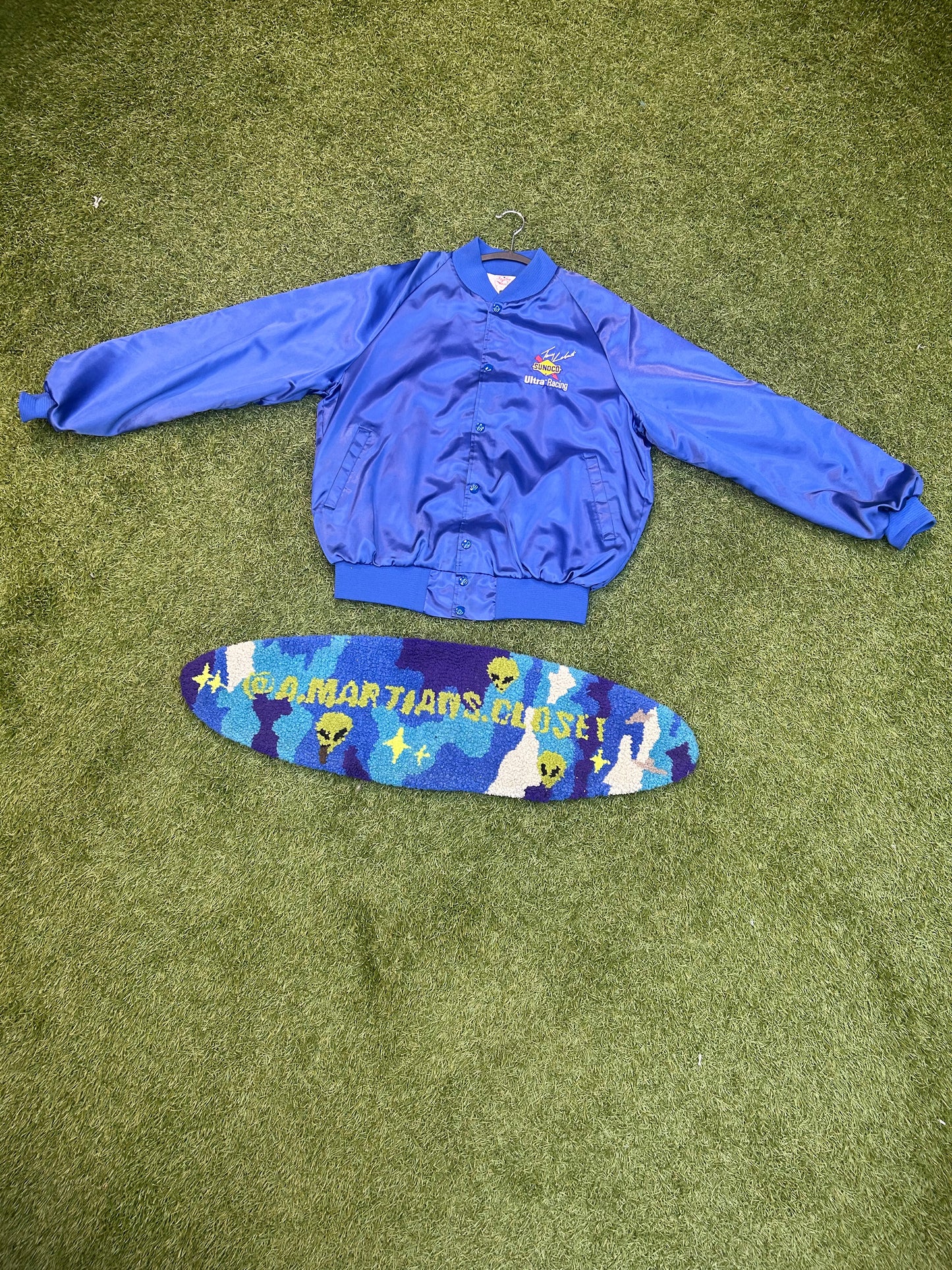Vintage 90s Terry Labonte Satin Sunco NASCAR Bomber Jacket