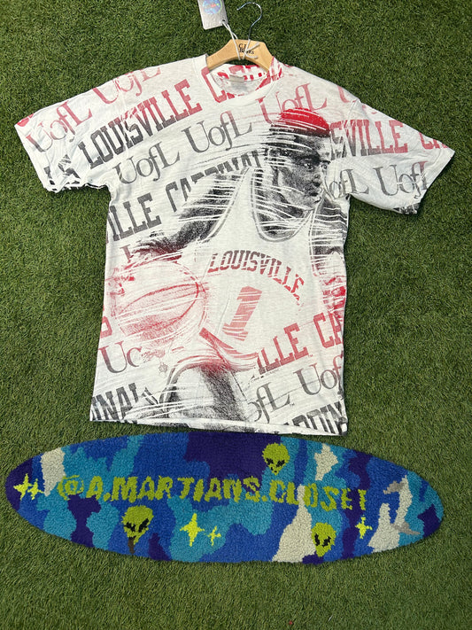 Vintage 1990 University Of Louisville AOP Basketball Tee