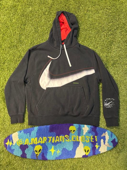 Black Big Center Swoosh Nike Hoodie Size Large