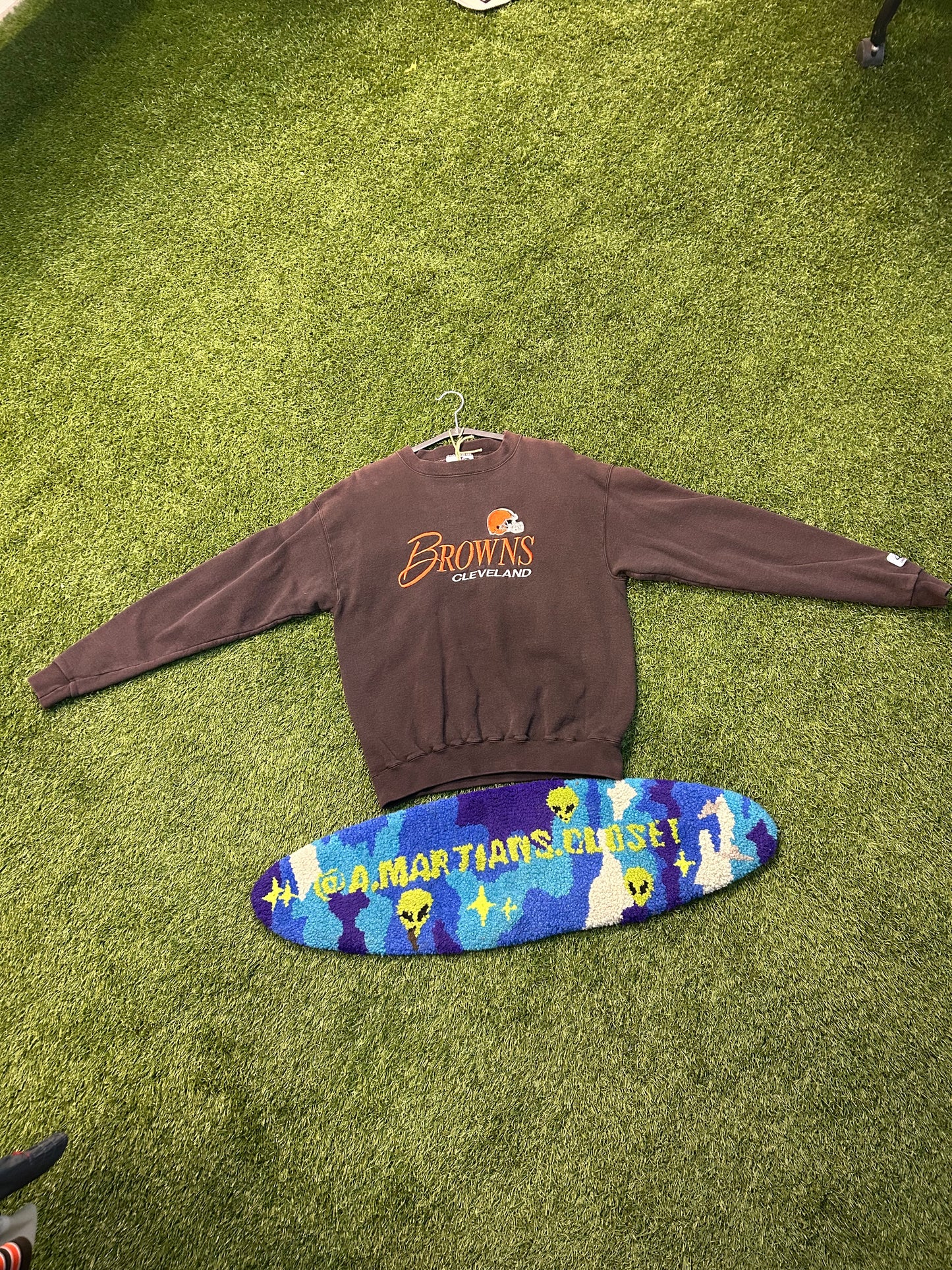 Vintage Logo Athletics Cleveland Browns EmbroideredCrewneck