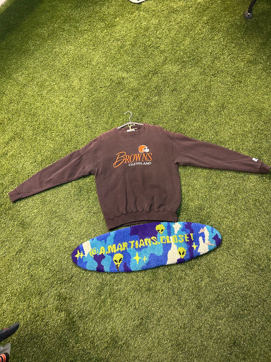 Vintage Logo Athletics Cleveland Browns EmbroideredCrewneck