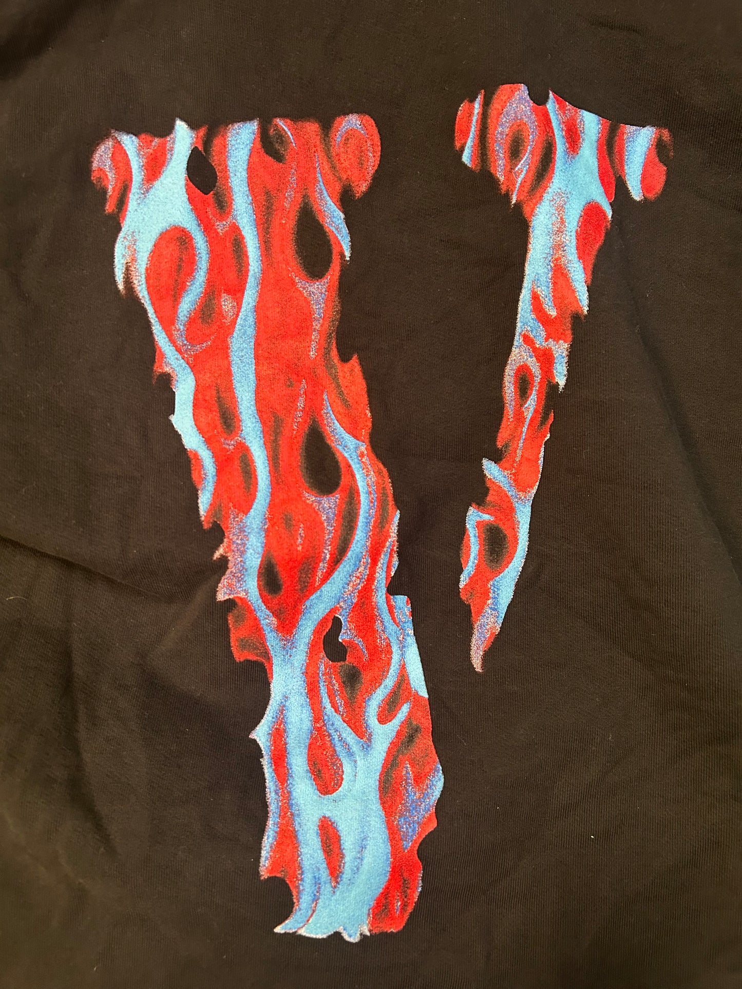 Vlone Red Flame Cropped Hoodie