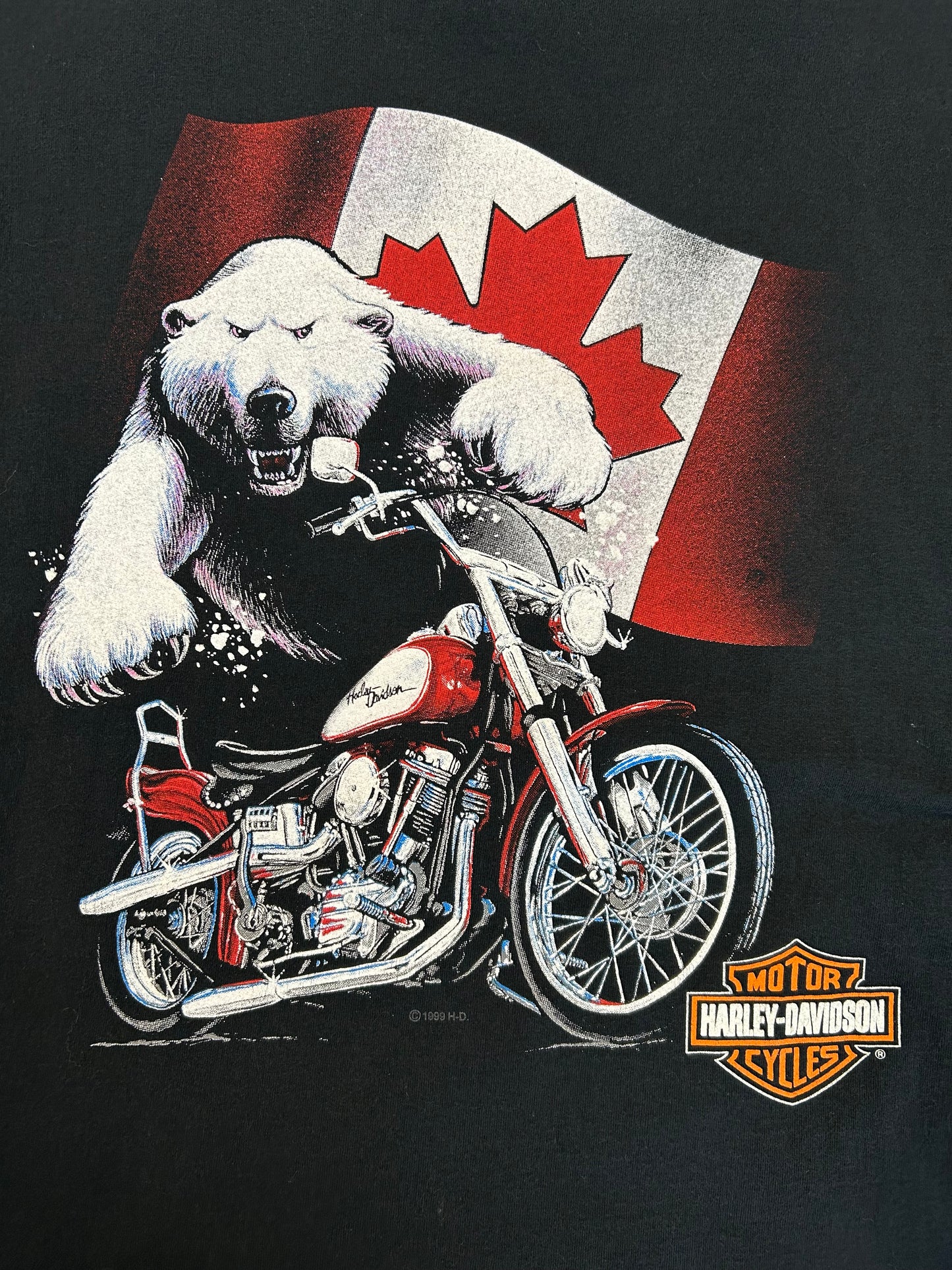 Vintage 1999 Harley Davidson Oshawa Canada Tee