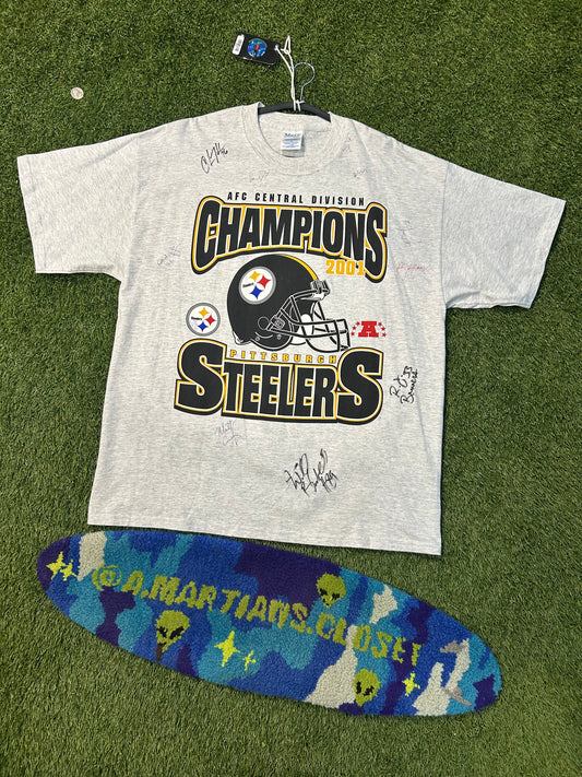 Year 2001 Pittsburgh Steelers NFL AFC Champions Signed Tee