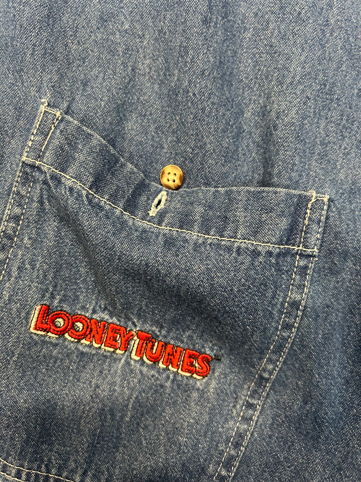 Vintage 1992 Acme Clothing Co. Looney Tunes Crew Denim Button Down