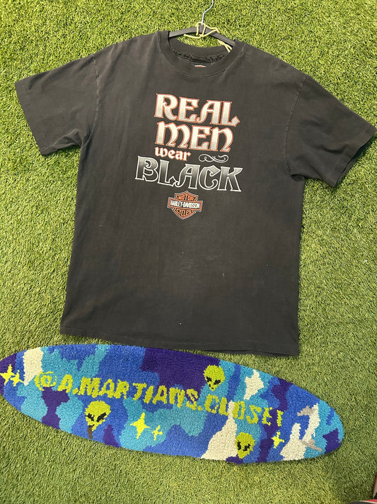 Vintage 1992 Harley Davidson Real Men Wear Black Tee