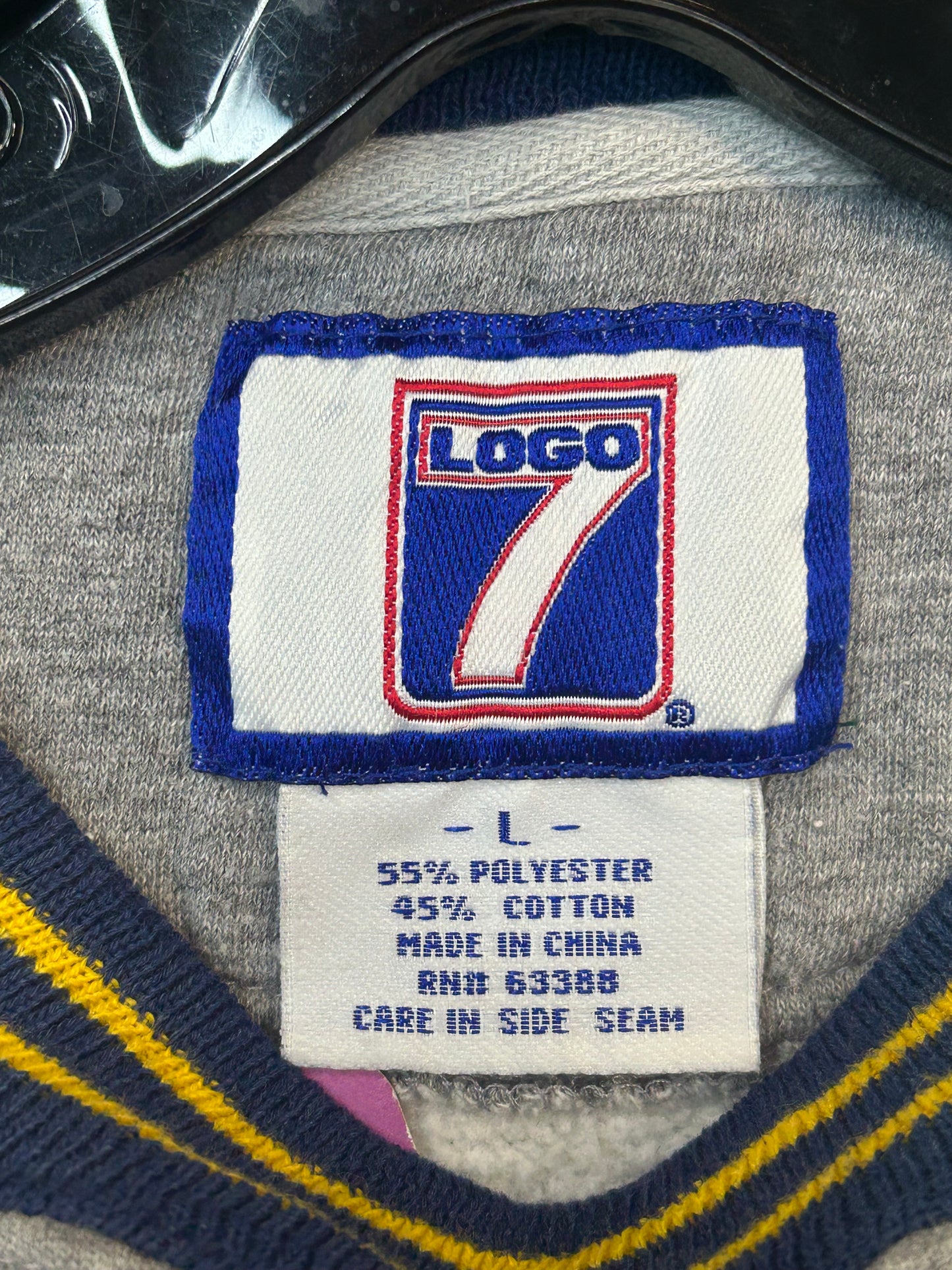 Vintage Logo7 Michigan Wolverines Embroidered Crewneck