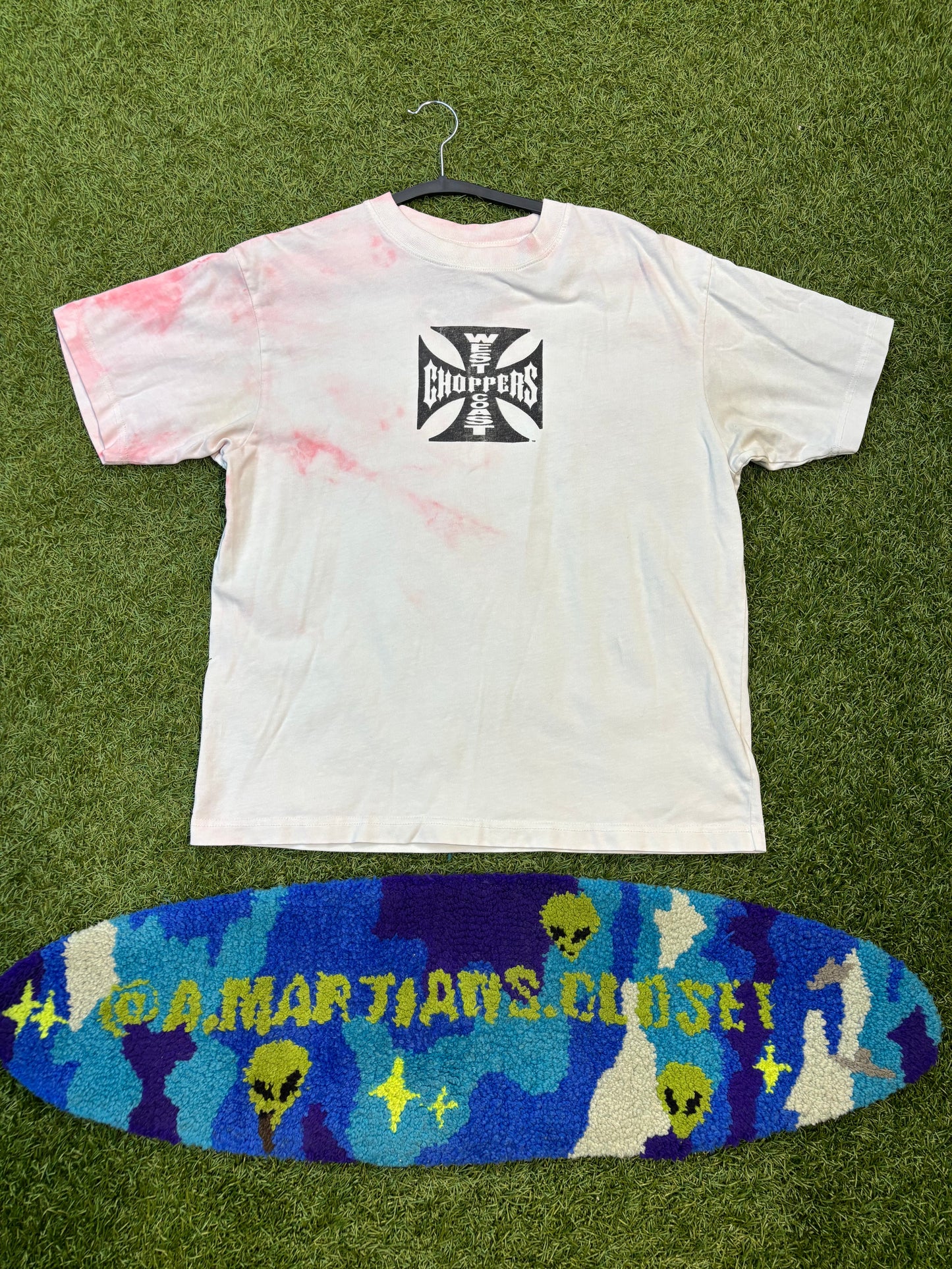 White West Coast Choppers Tee Featuring Red Tie-diy