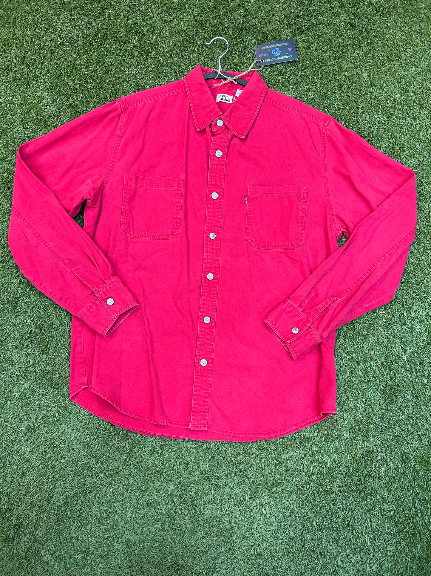 Vintage Levi’s Red Denim Button Down Shirt