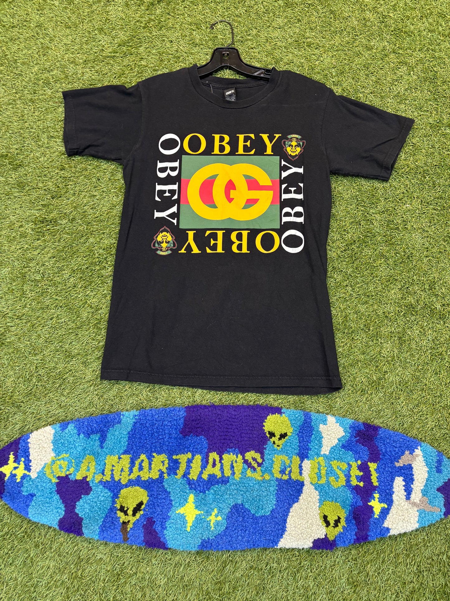 Vintage Obey Gucci Spoof Propaganda Y2K Streetwear Skate Black Tee