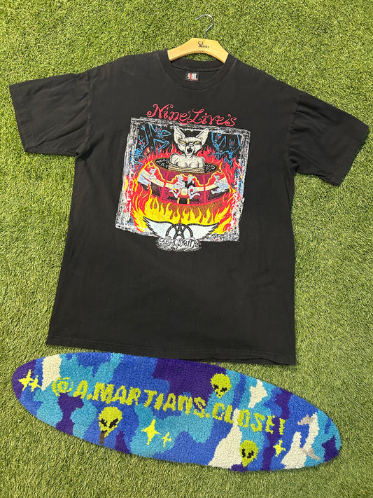 Vintage 90s Aerosmith Nine Lives Concert Tee