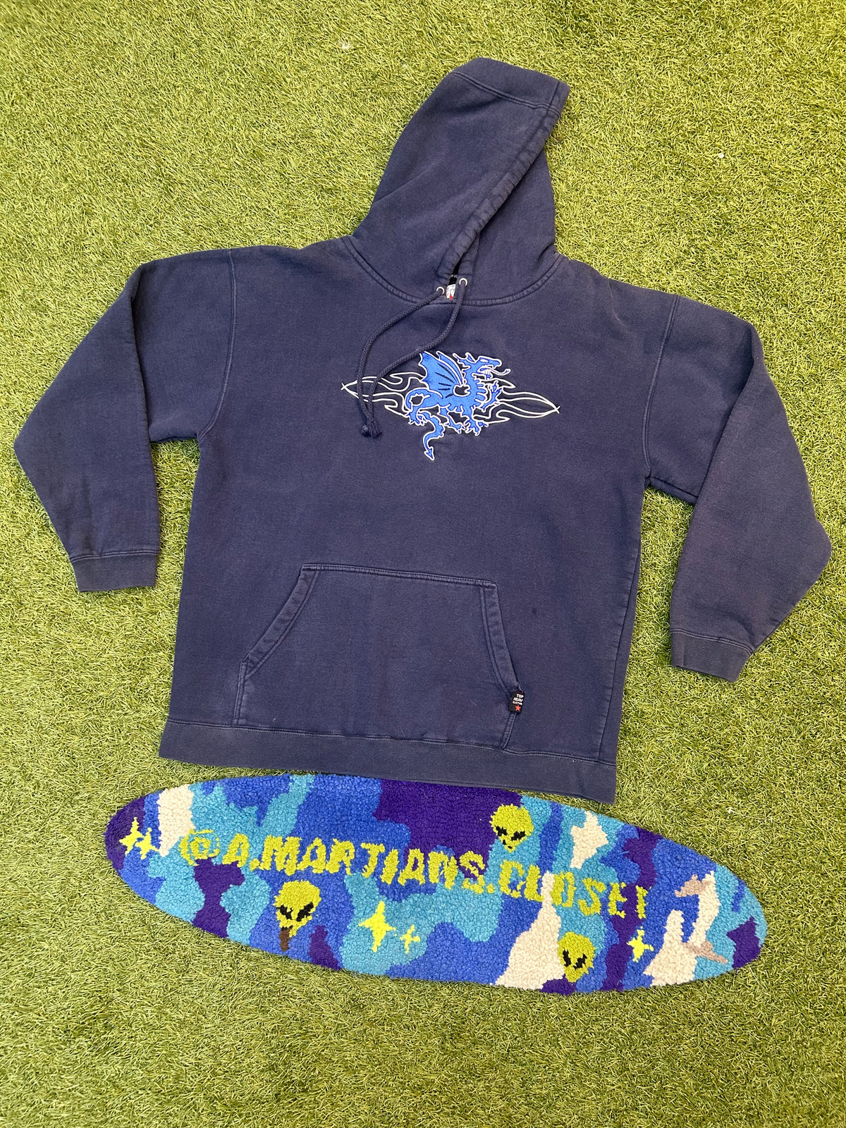 Y2K Top Heavy Blue Dragon Hoodie