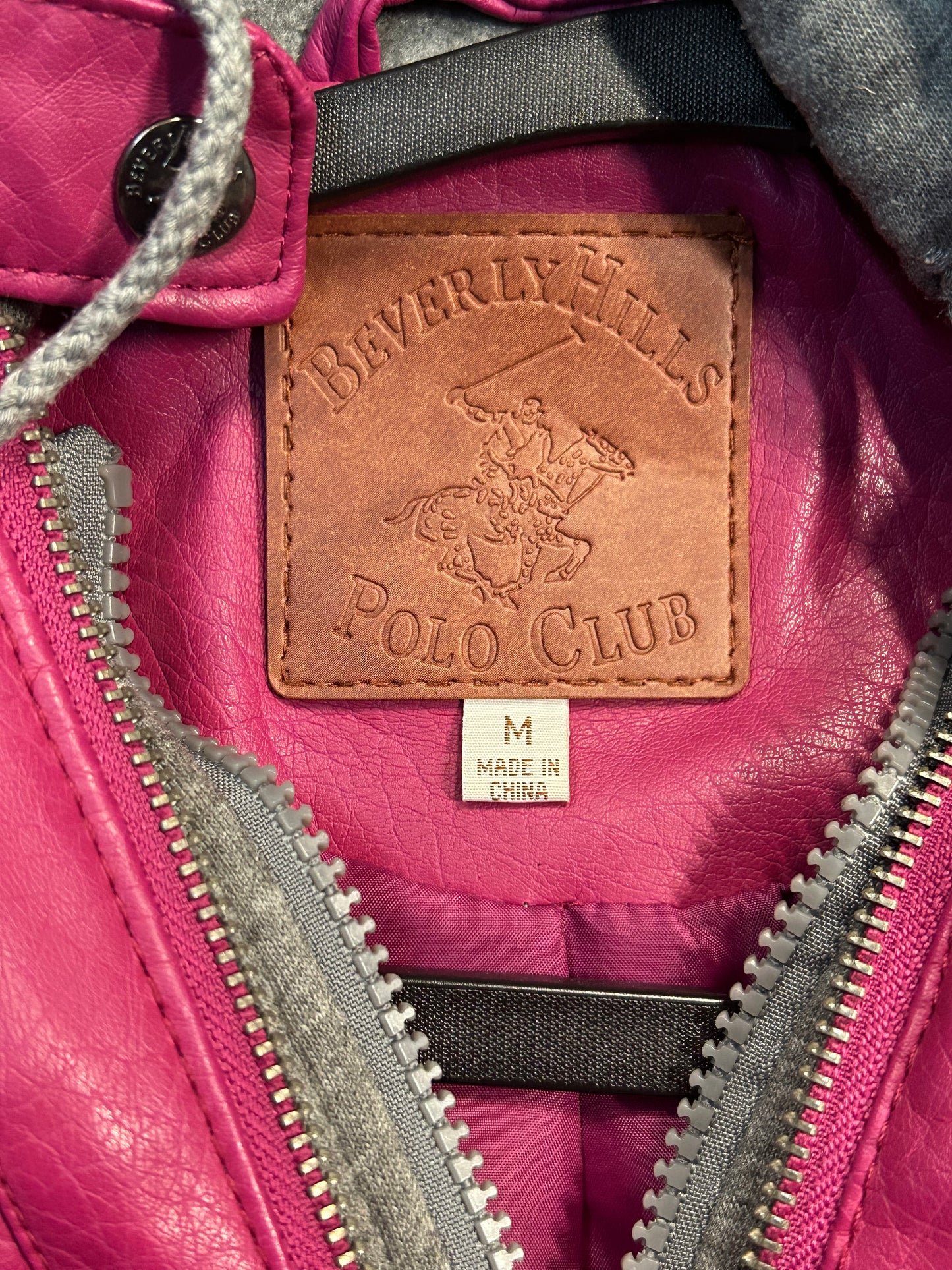 Beverley Hills Polo Club Pink Leather Jacket