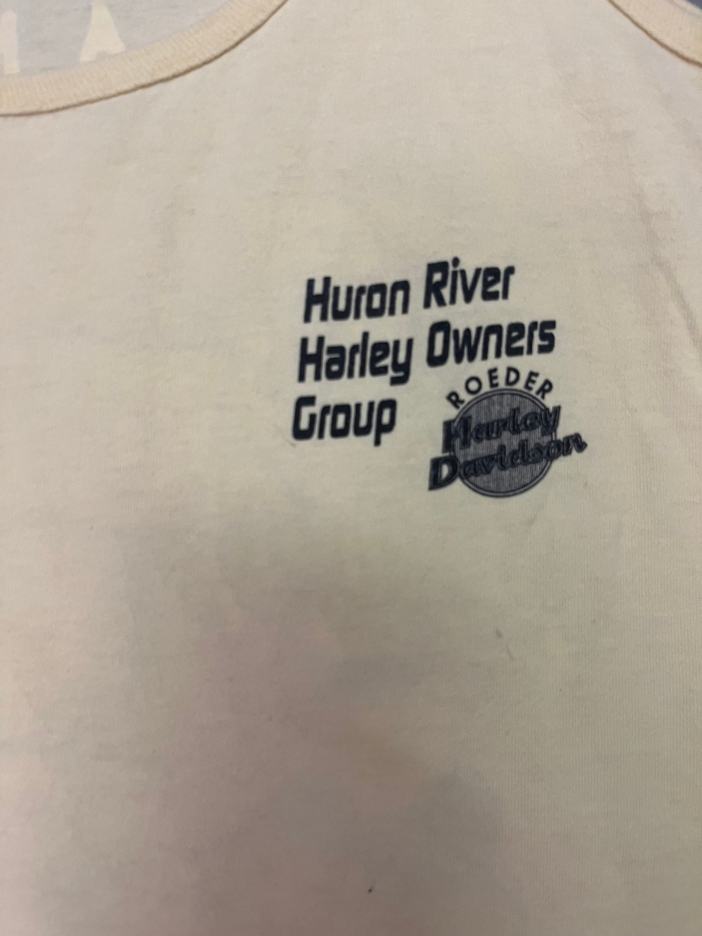 Rare Vintage 1996 Huron River Harley Davidson Owners Group TankTop