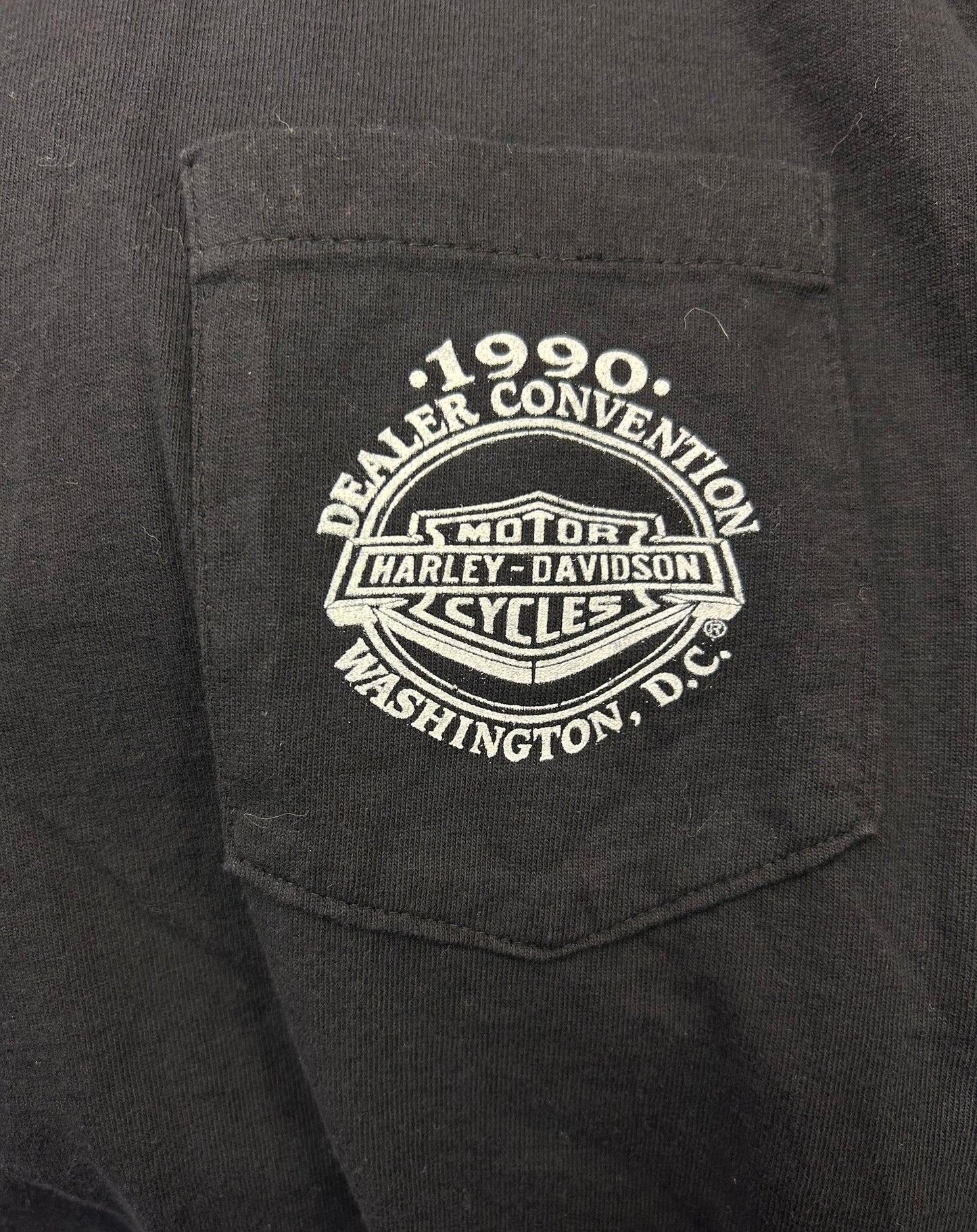 Rare Vintage 1990 Harley Davidson Washington D.C. Tee