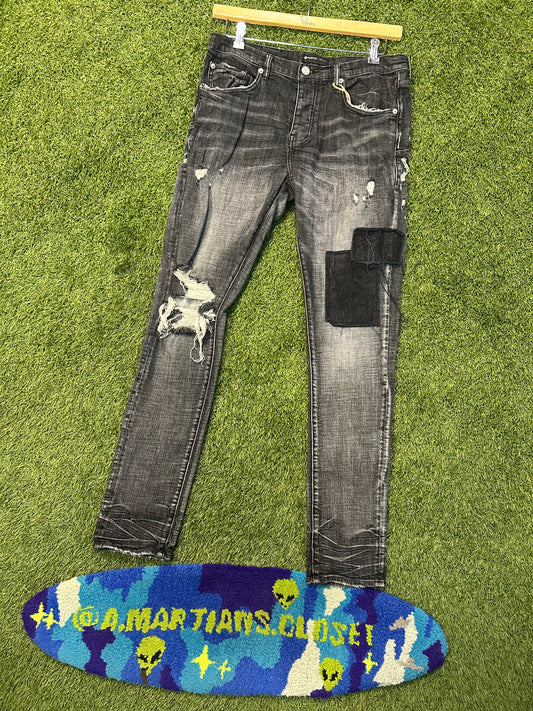 Purple The Brand Black Patch Jeans