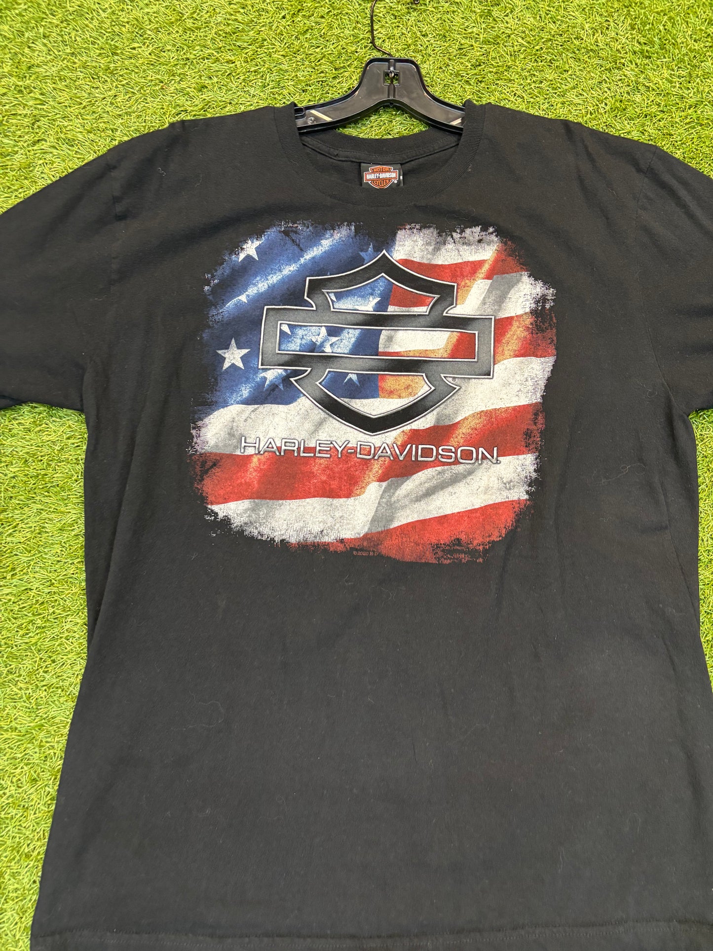 Harley Davidson Tee American Flag Graphic