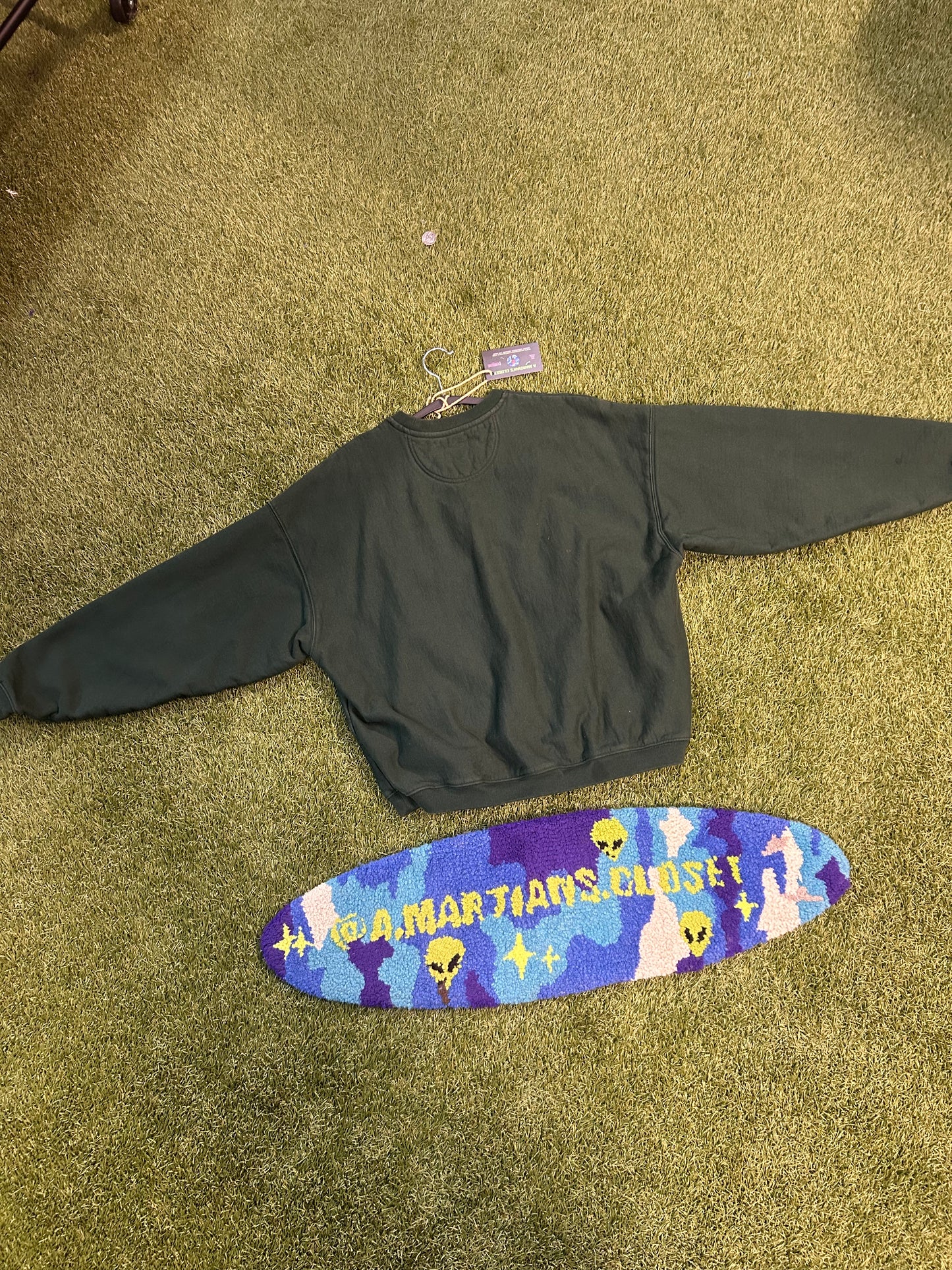 Stussy Sports Green Crewneck Relaxed Fit