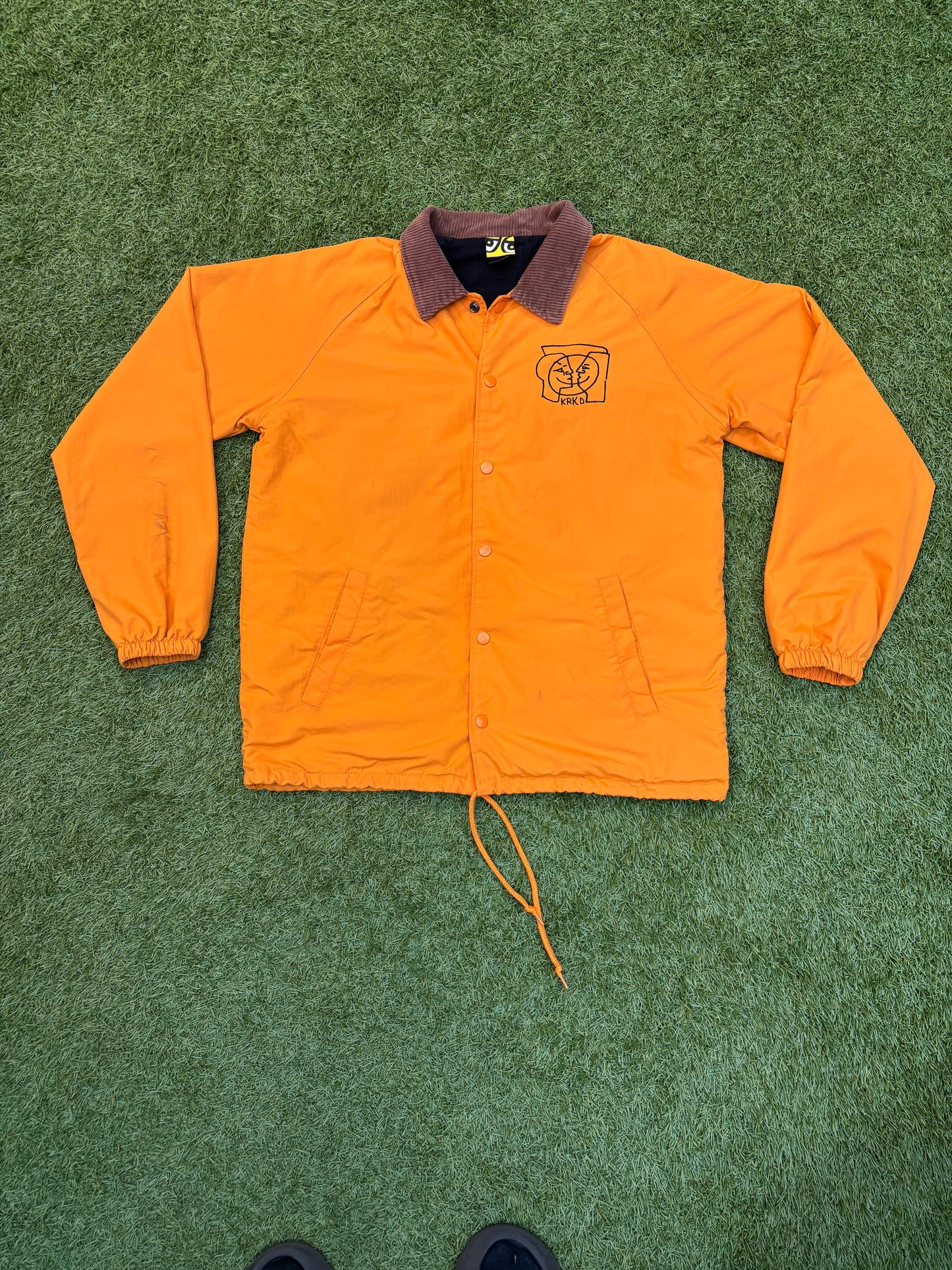 Y2K Crooked Skateboard Brand Orange Jacket