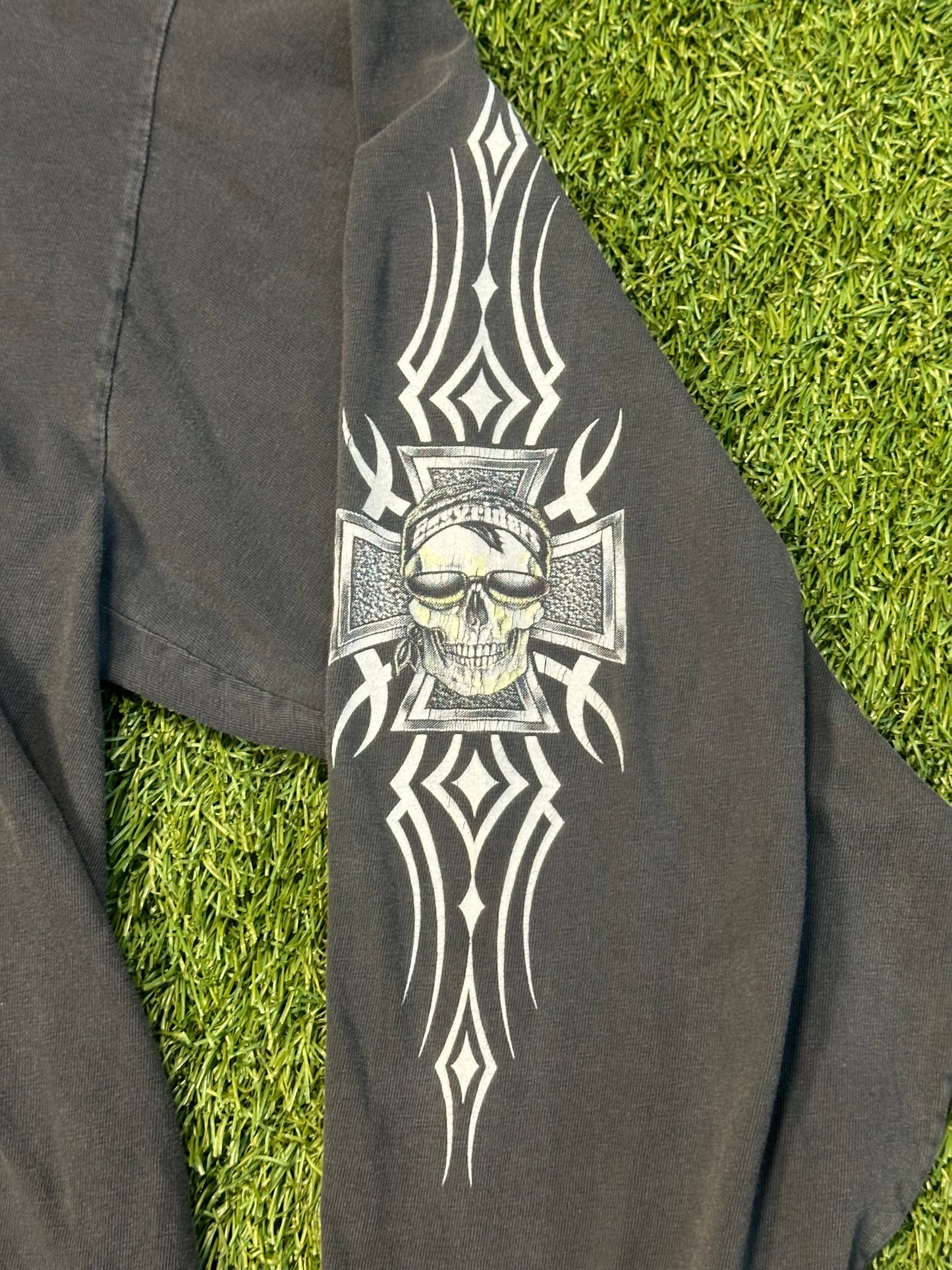 Vintage Easy Riders Motorcycle Long Sleeve Skull Tee