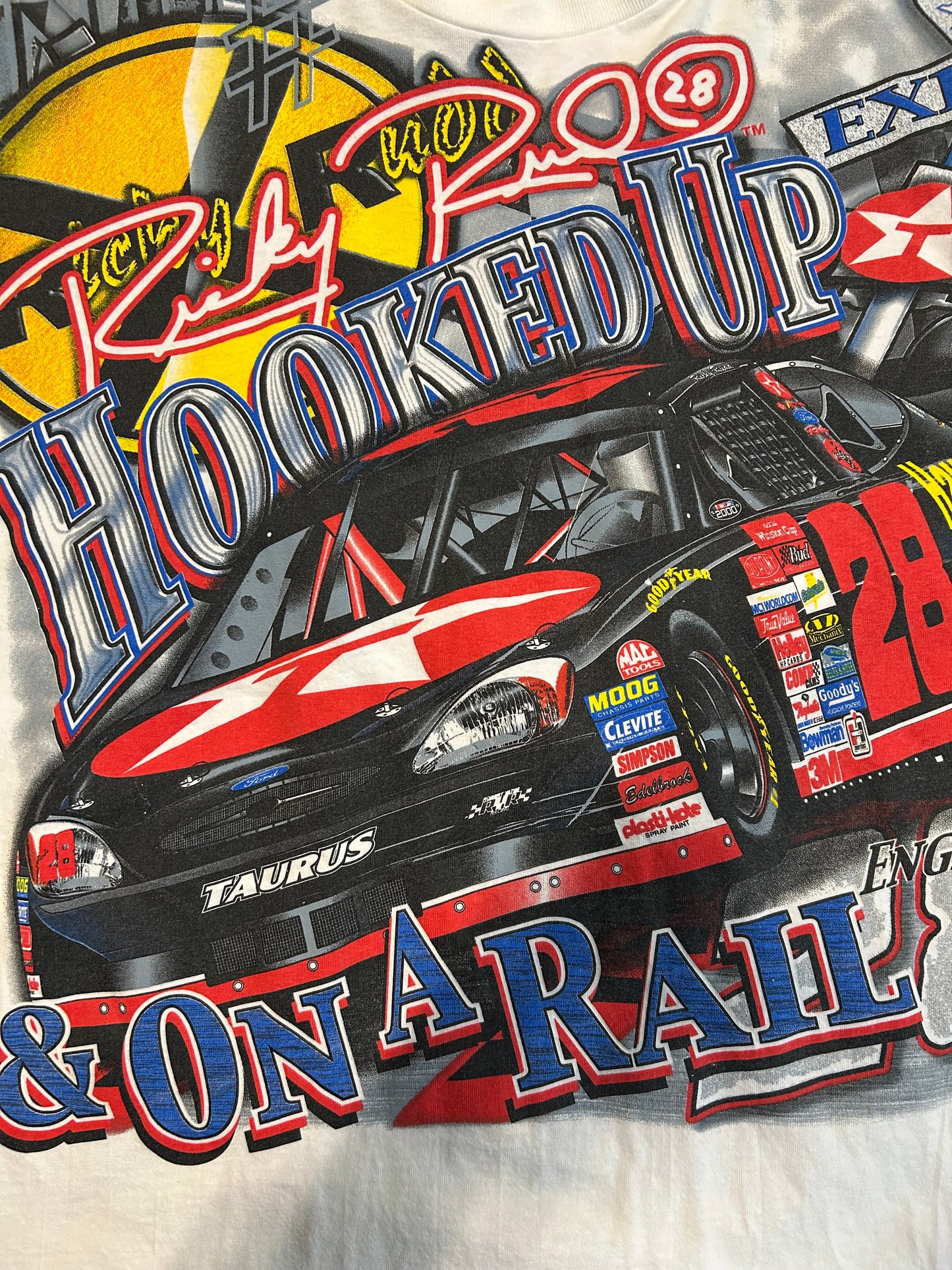 Vintage 2001 Ricky Rudd #28 NASCAR AOP Tee