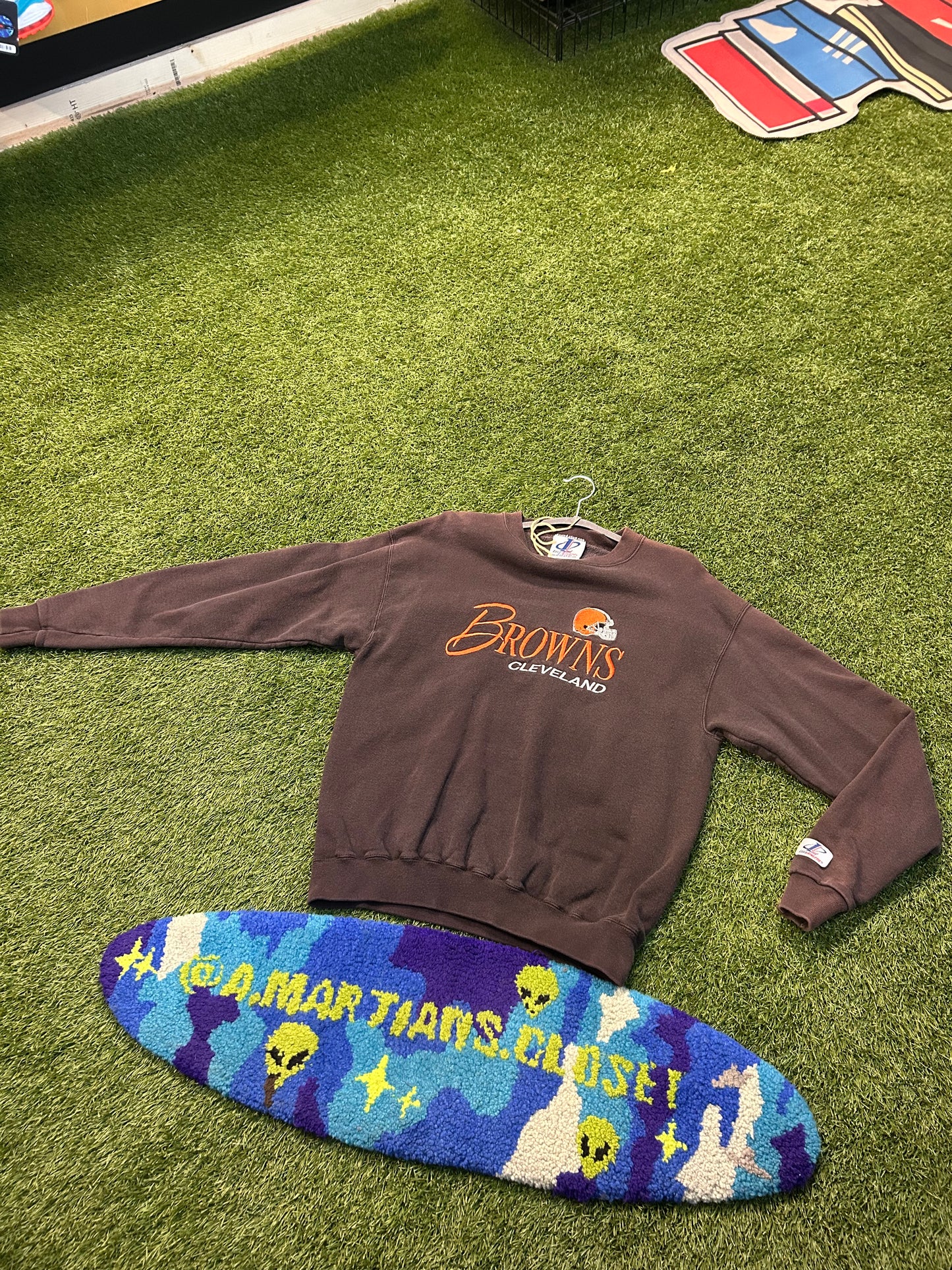 Vintage Logo Athletics Cleveland Browns EmbroideredCrewneck