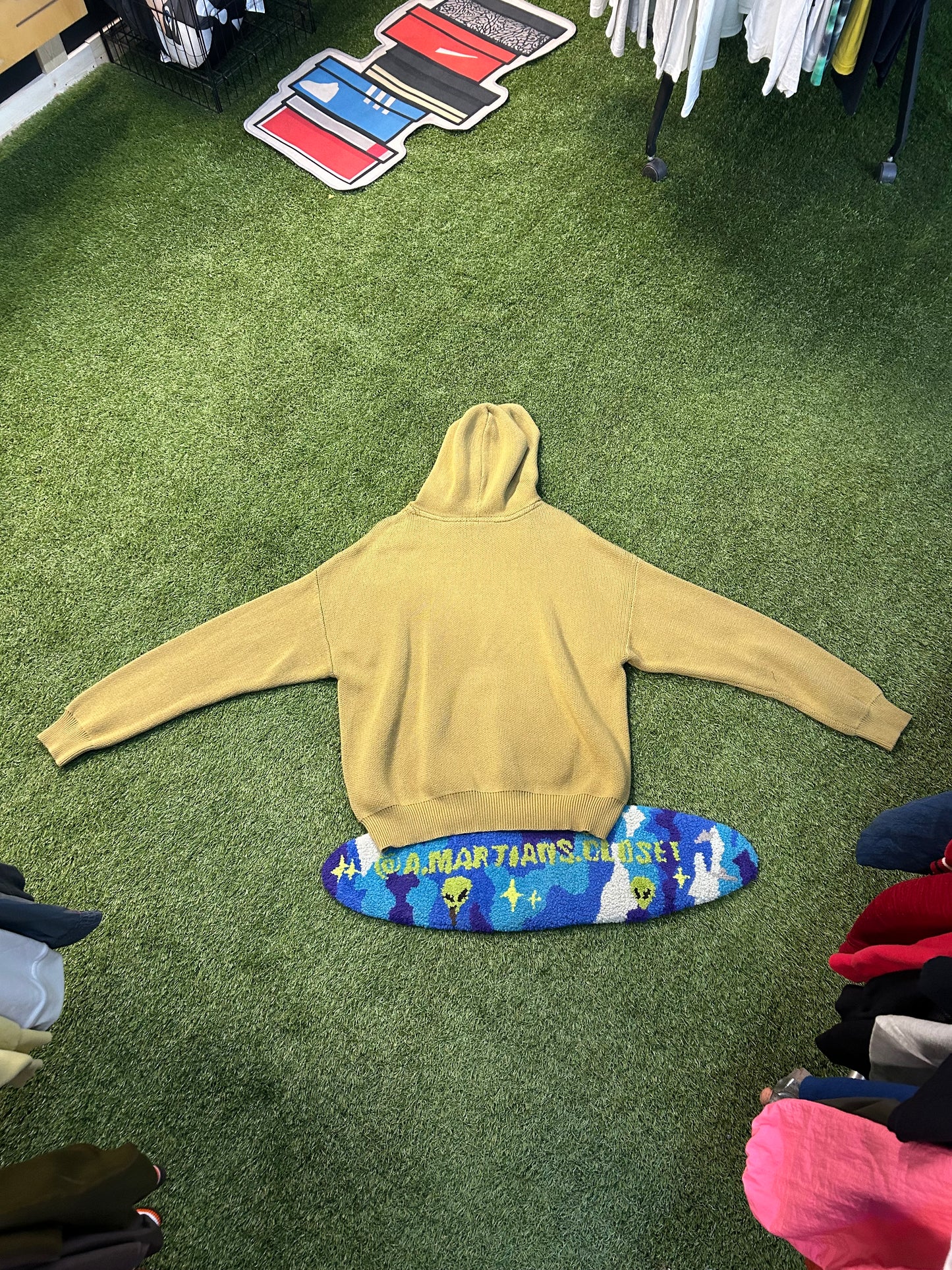 Fear Of God Essentials Tan Knitted Sweater Hoodie