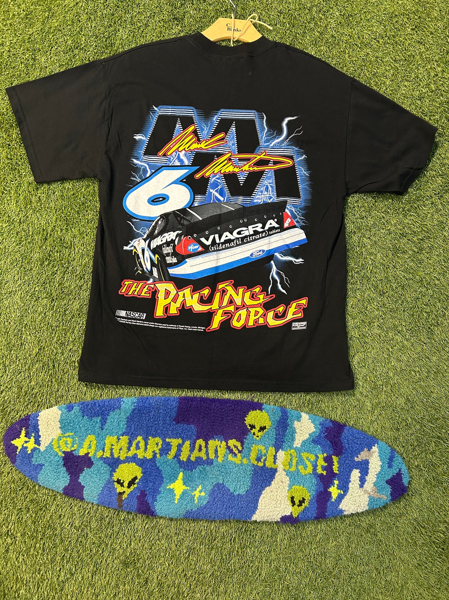 Vintage 90s Mark Martin Viagra #6 NASCAR Front and Back Hit Tee