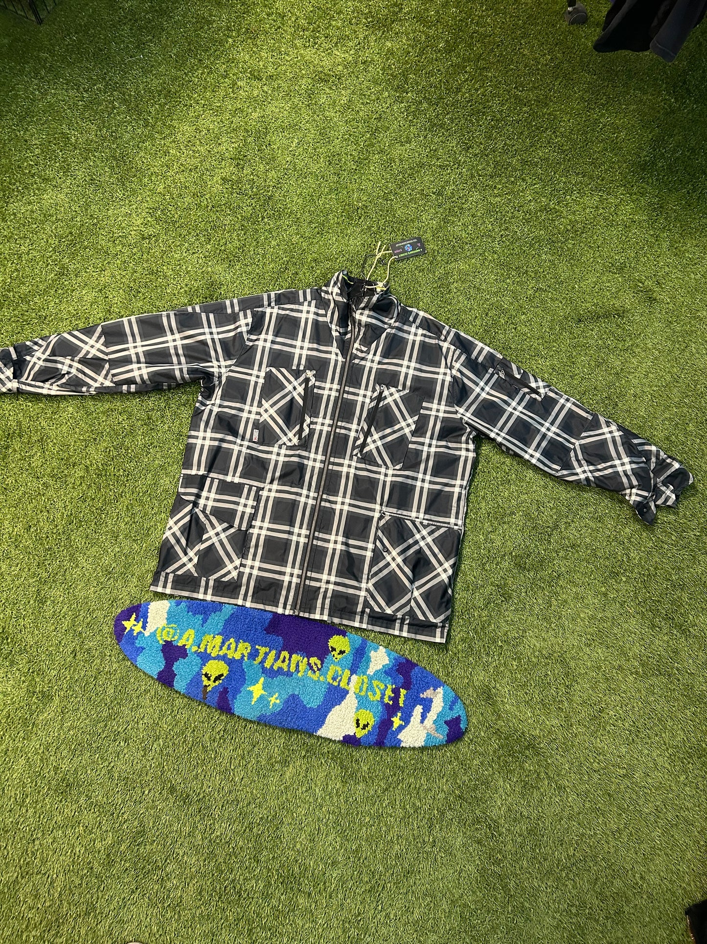 Y2K Jordan Prowler Plaid Windbreaker Jacket